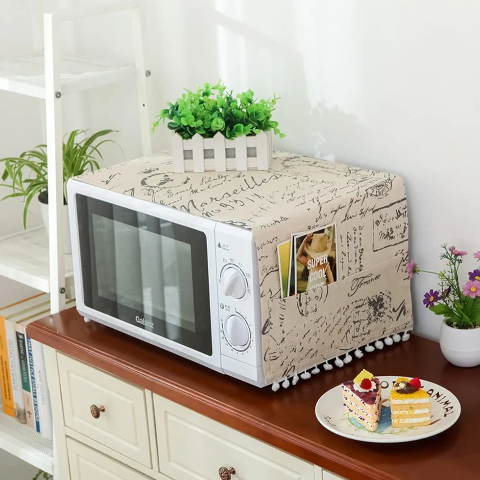 Housse de protection anti-poussière pour micro-ondes, accessoire de décoration maison