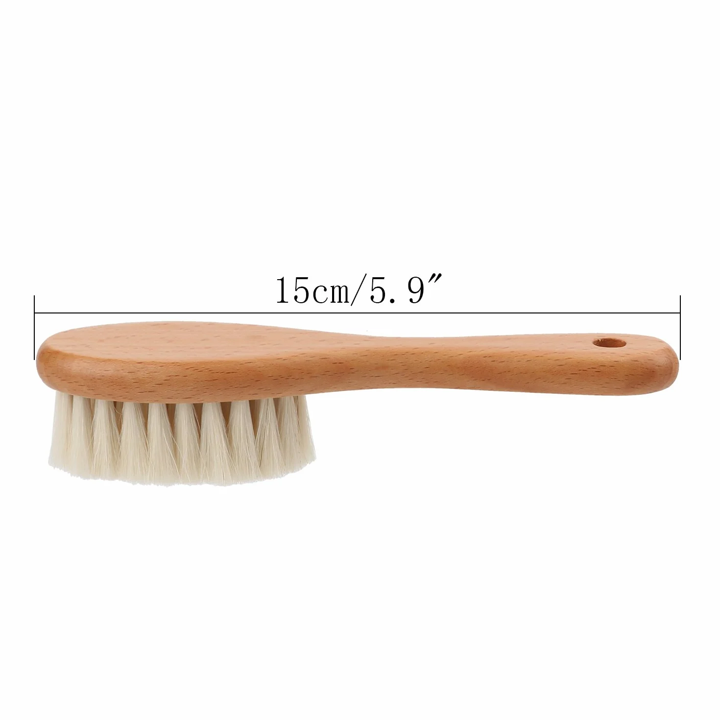Brosse cheveux bébé en bois Poils de chèvre doux Premium pour Cradle Cap