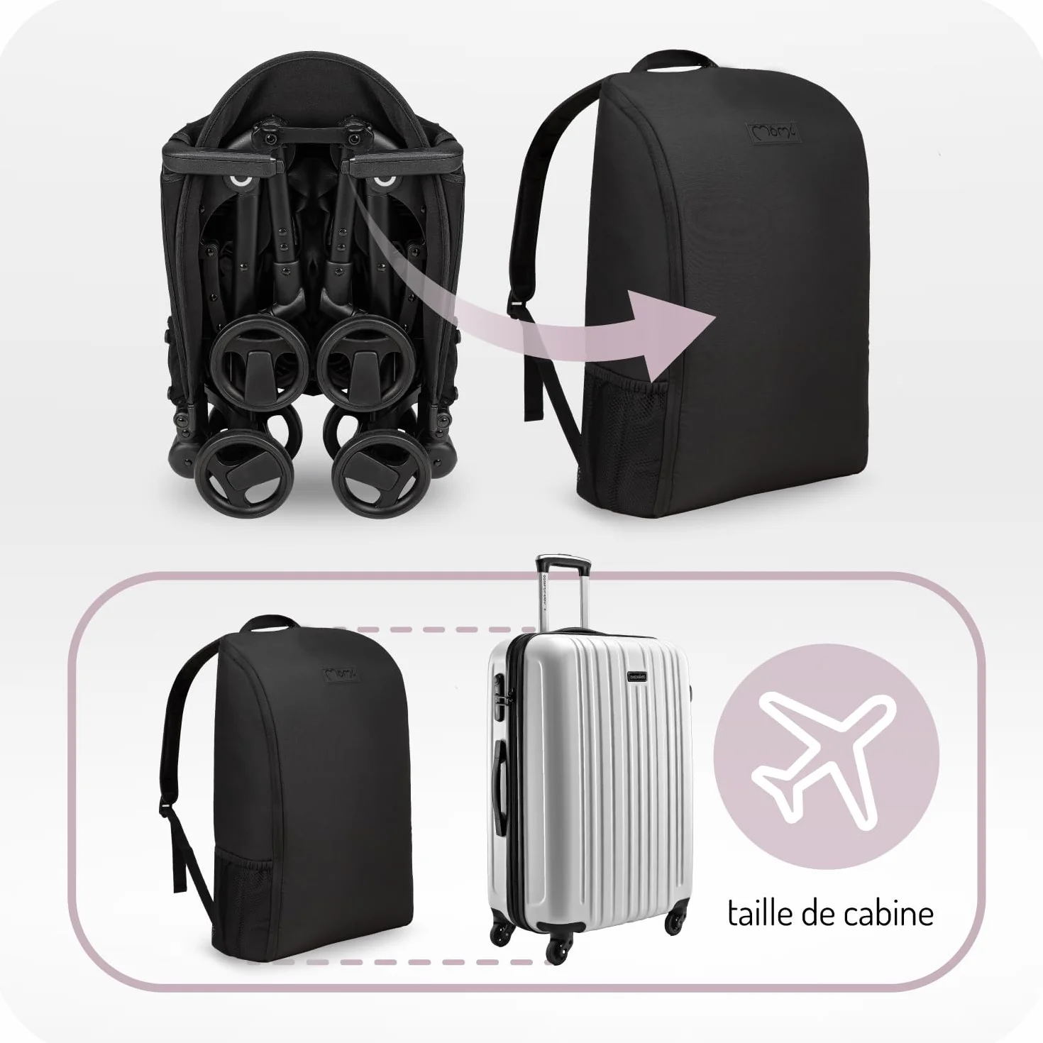 Poussette MoMi GRACE enfant 6 mois 15 kg pliable harnais sécurité 5 points panier courses