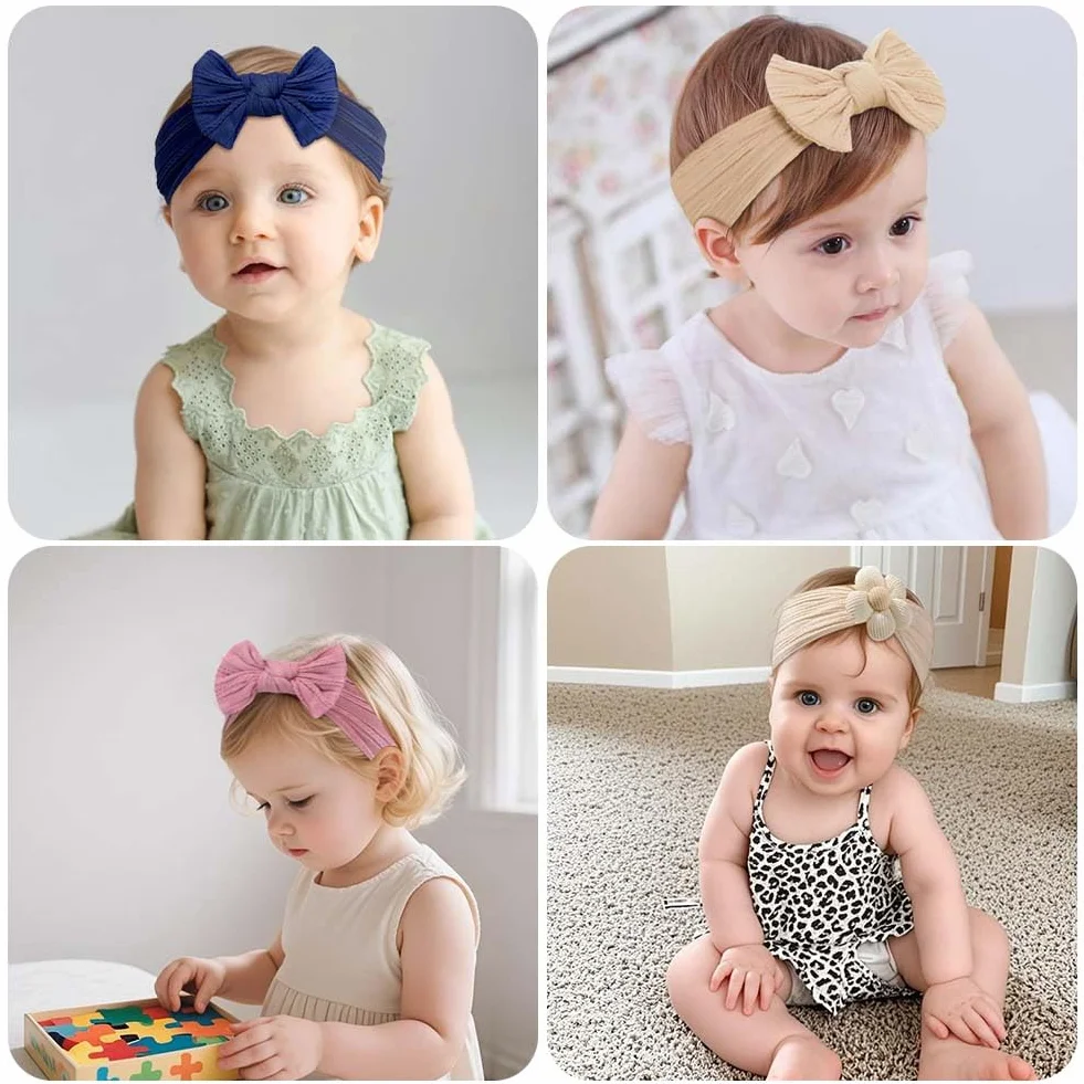 Bandeau Bébé Fille Nylon Souple Hypoallergénique 0-3 Ans Accessoire Photo Mariage