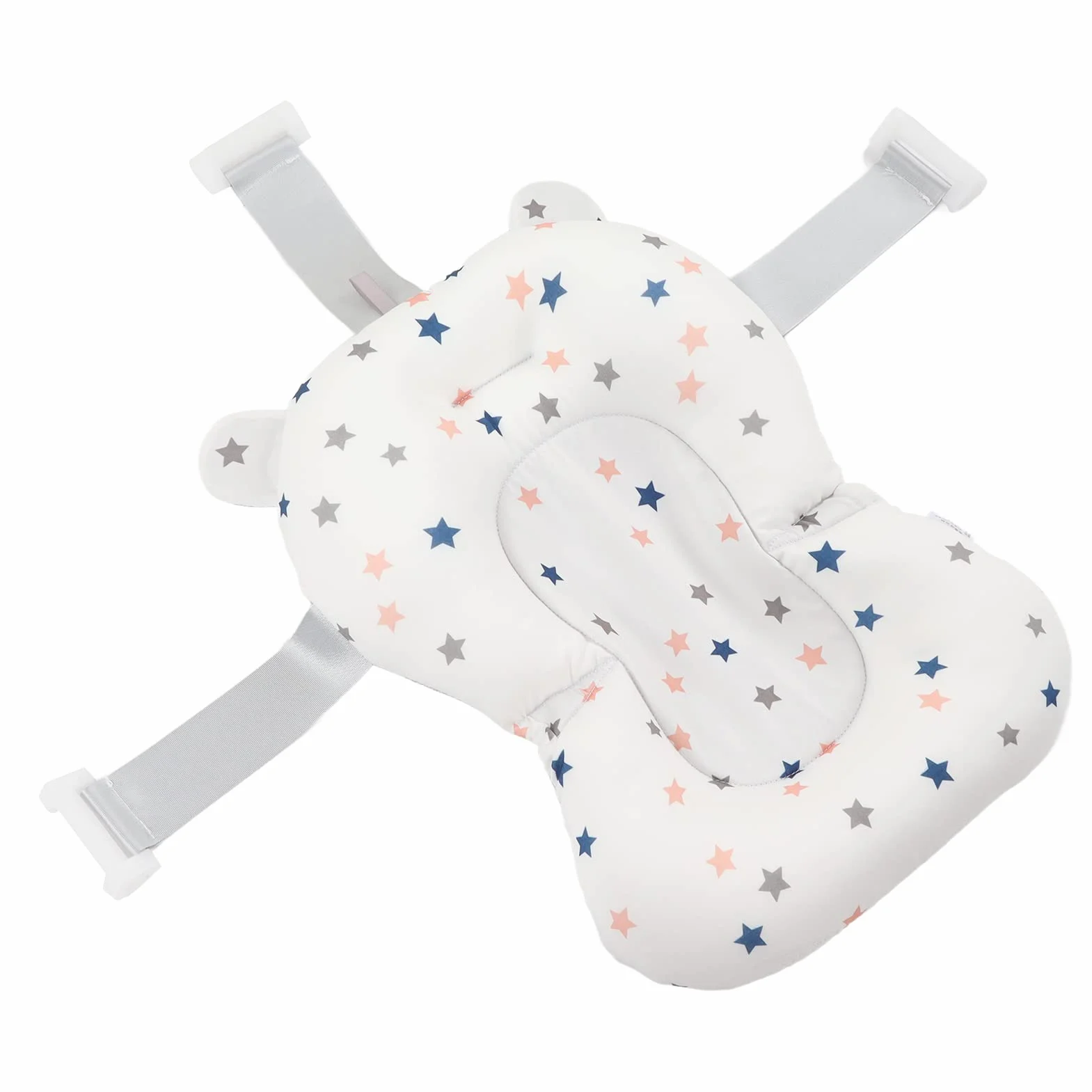 Yinhing Coussin de Siège de Bain pour bébé avec 3 Ceintures de sécurité et Tissu à 3 Couches pour Baignoire (Etoiles)