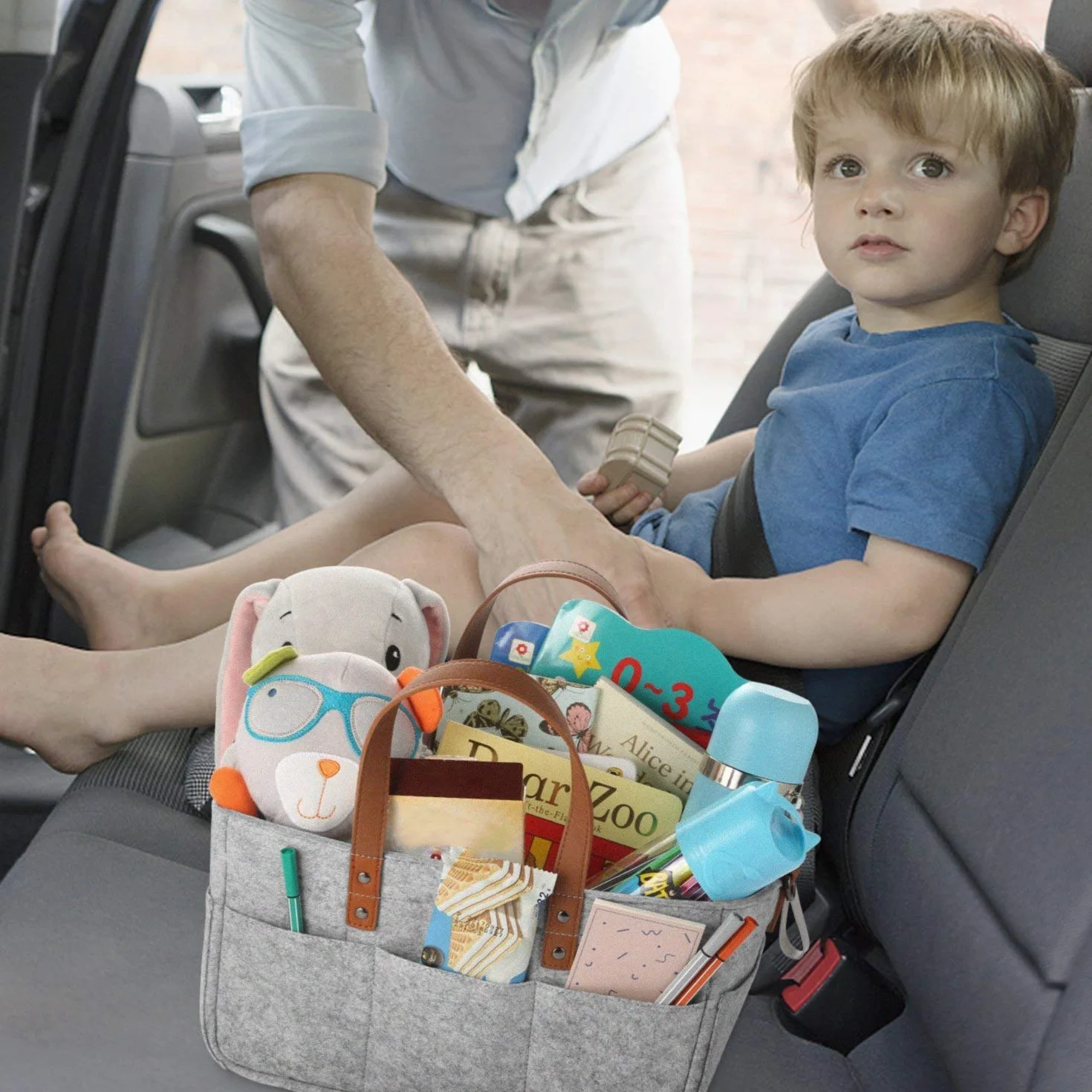 Organisateur De Couches Pour Bébé Support Portable Bac De Rangement Gris Foncé