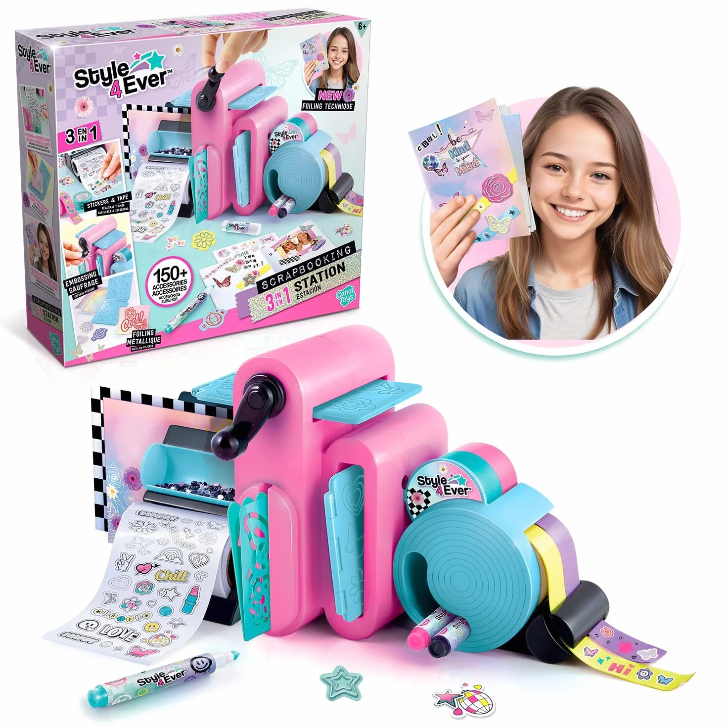Canal Toys Style 4 Ever Le Studio de Scrapbooking 3 en 1 pour Enfants de 6 Ans+ Activité Manuelle Loisir Créatif