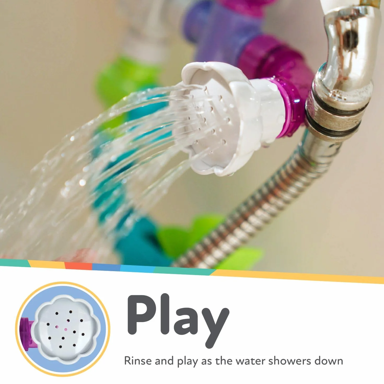 Nuby Wacky Waterworks Jouet de Bain 10 Pièces Emboîtables +18 Mois