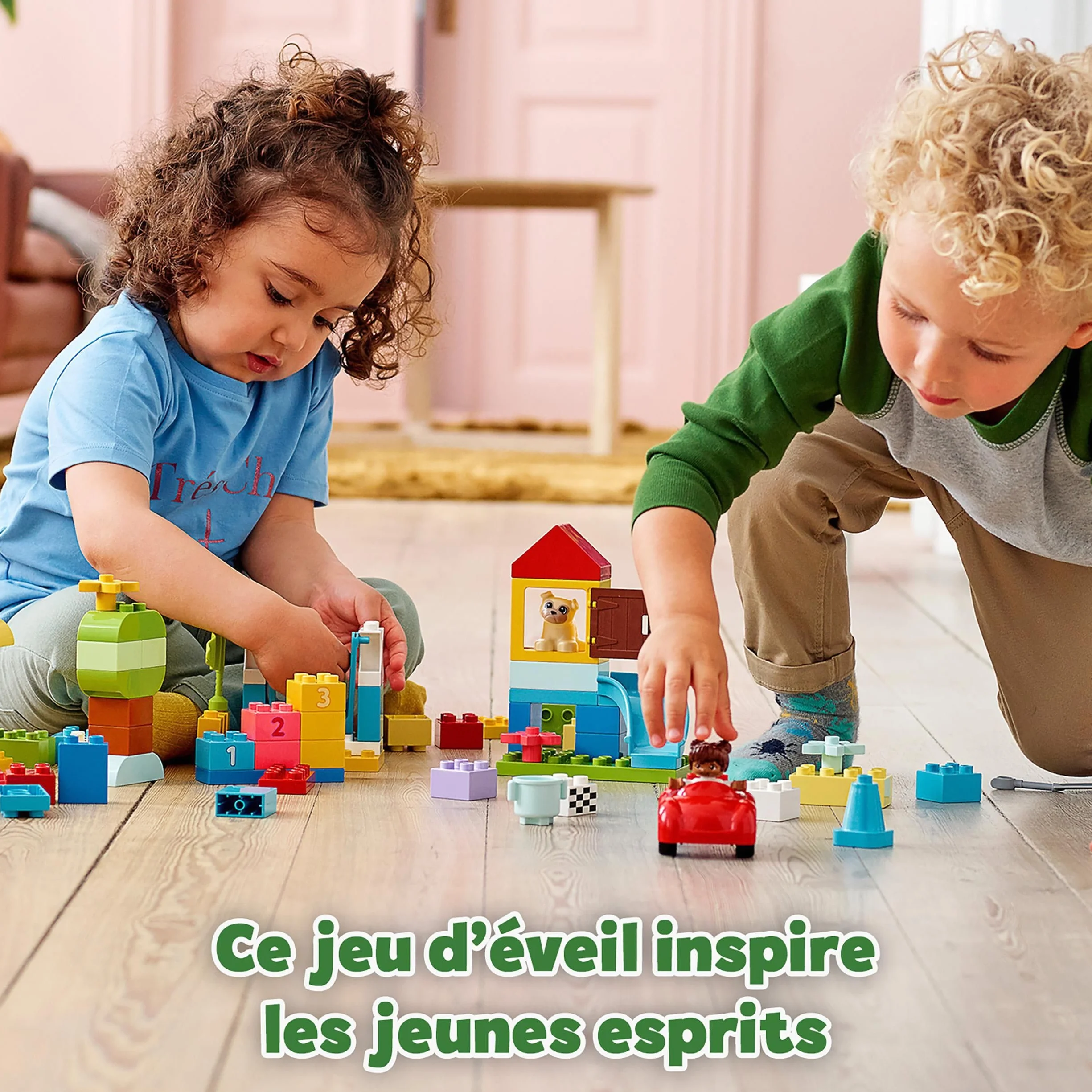 LEGO Duplo La Boîte de Briques Deluxe 10914 Jouet dès 1 an Motricité Fine Voiture Briques Chiffres Figurines Animaux Rangement
