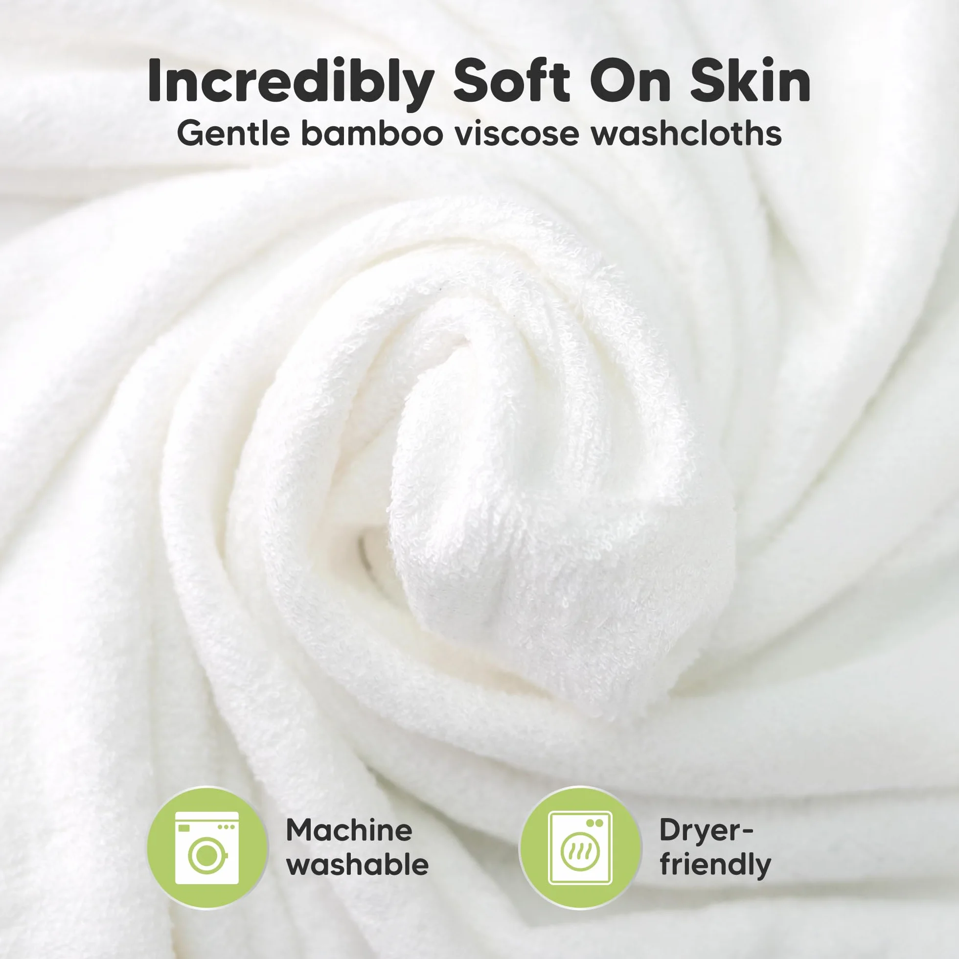 KeaBabies Débarbouillette bébé en Bambou Douce Biologique Serviette Visage Blanche