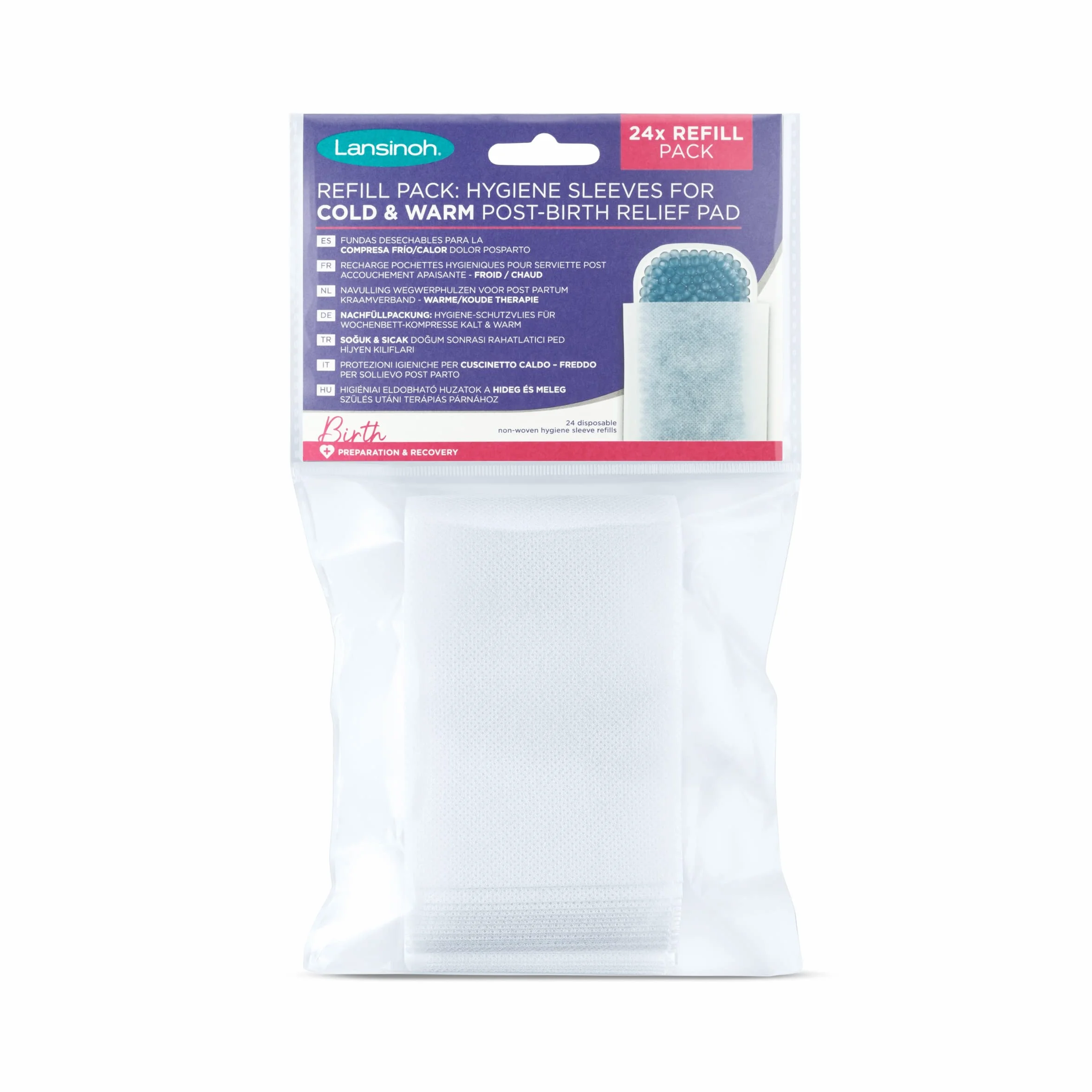 Lansinoh Recharge 24 Pochettes Hygièniques Serviette Post Accouchement Froid/Chaud