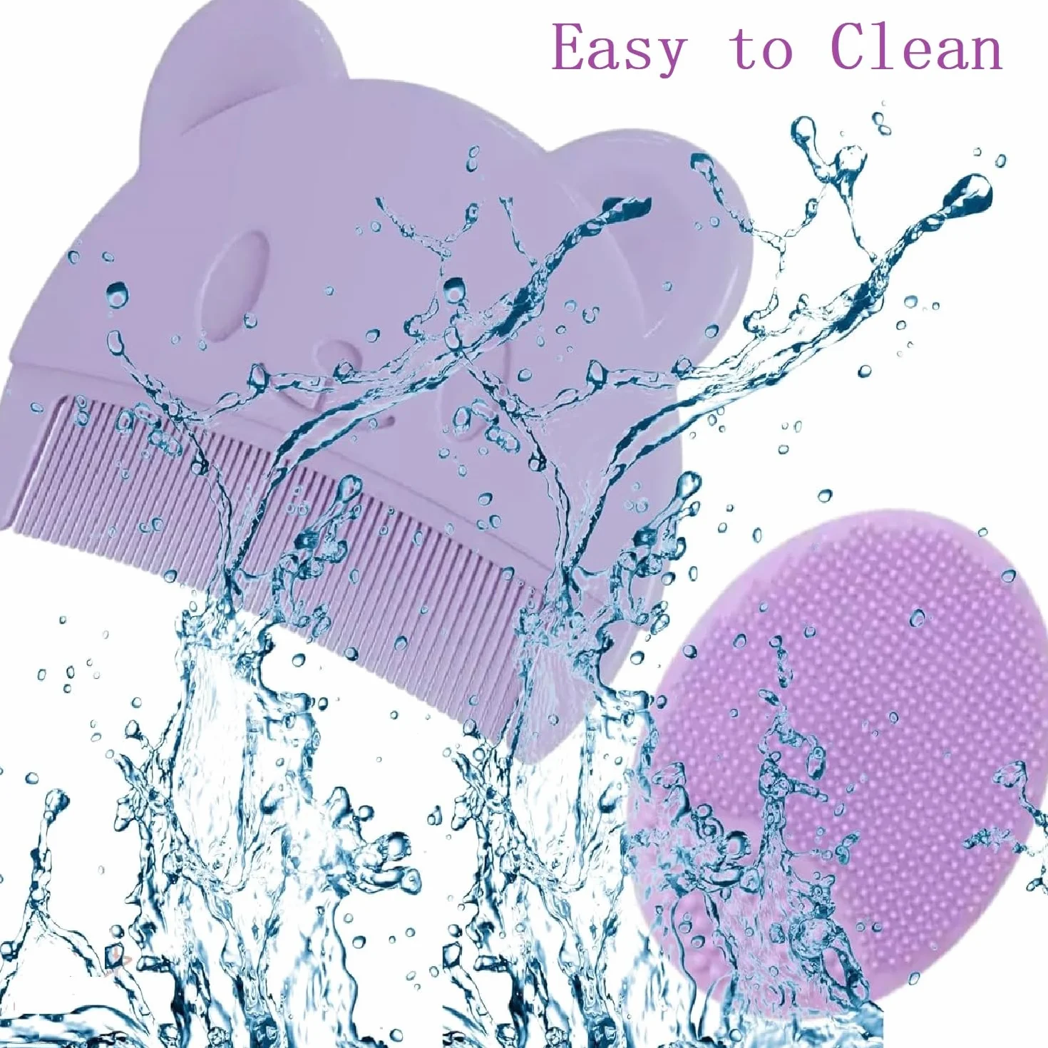 Brosse et Peigne pour Bébé en Silicone 2 Pièces