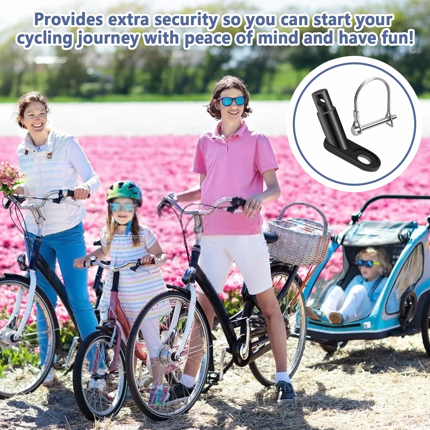 Connecteur de remorque de vélo 2 pièces, pour attelage de remorque enfant et chien