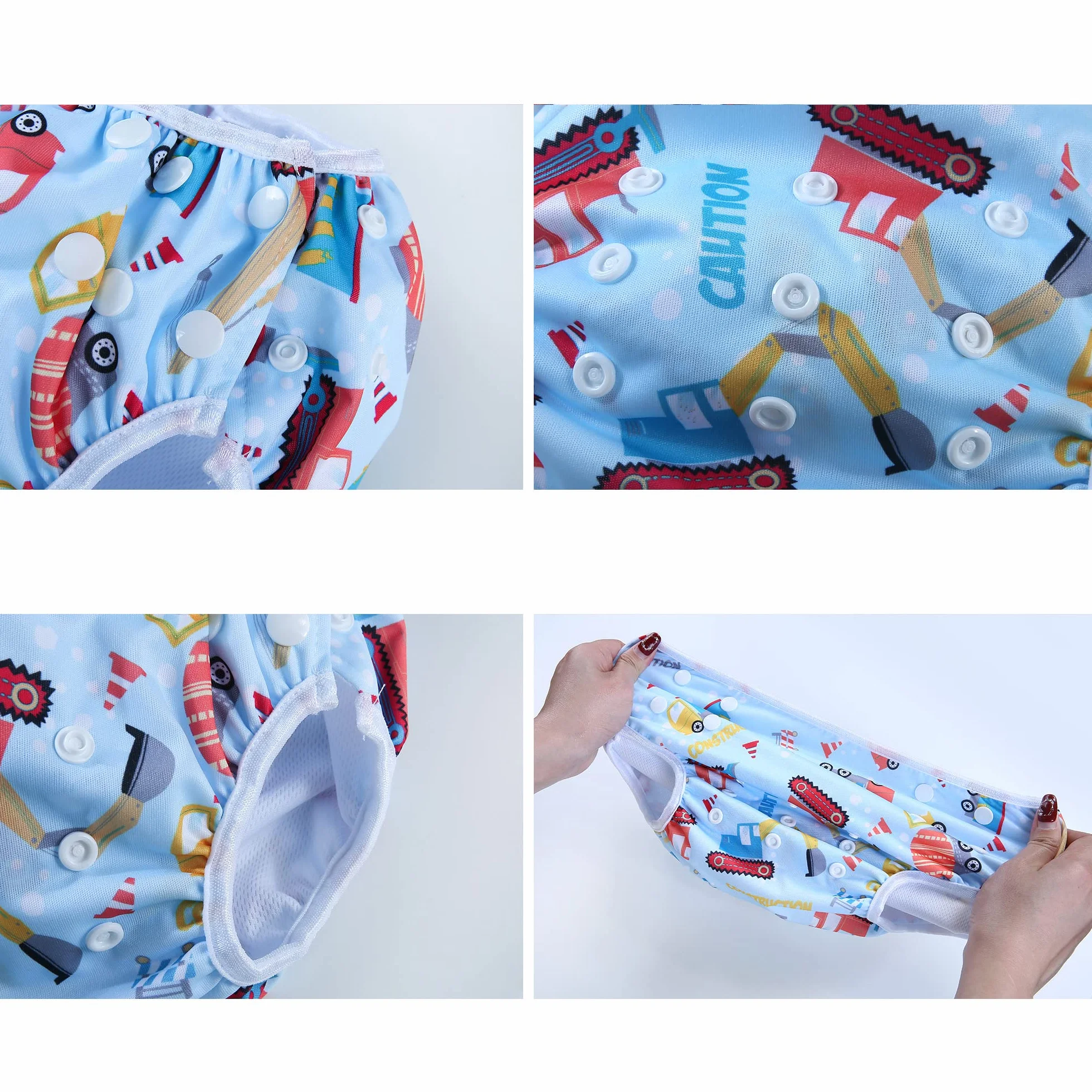 Couche Piscine Lavable Imperméable Réutilisable Anti-fuite Anti UV 0-3 Ans Tracteur Bateau Navire