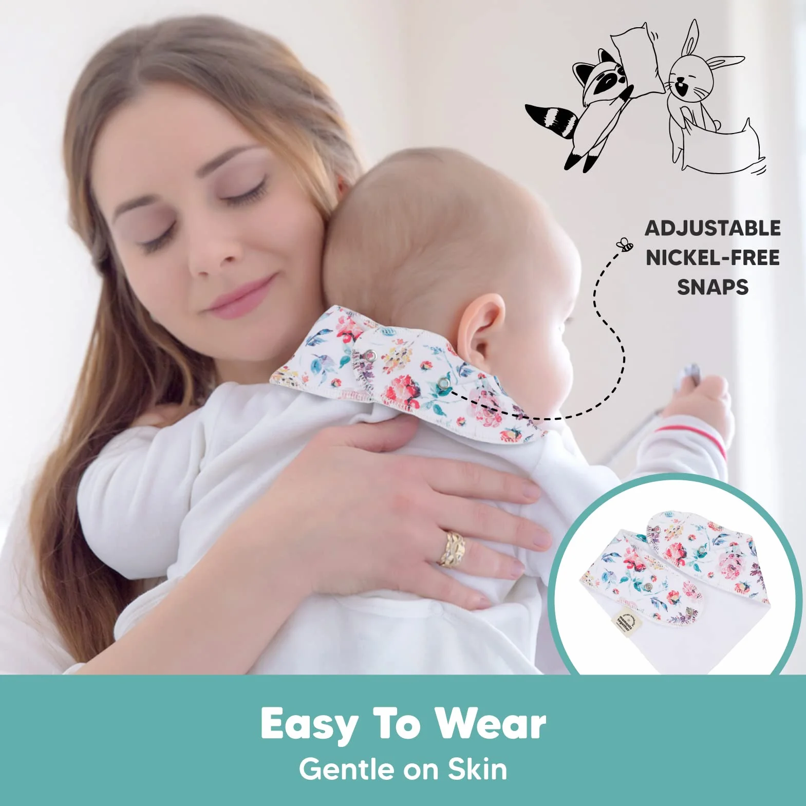 KeaBabies Bavoir bandana bébé coton bio absorbant fille