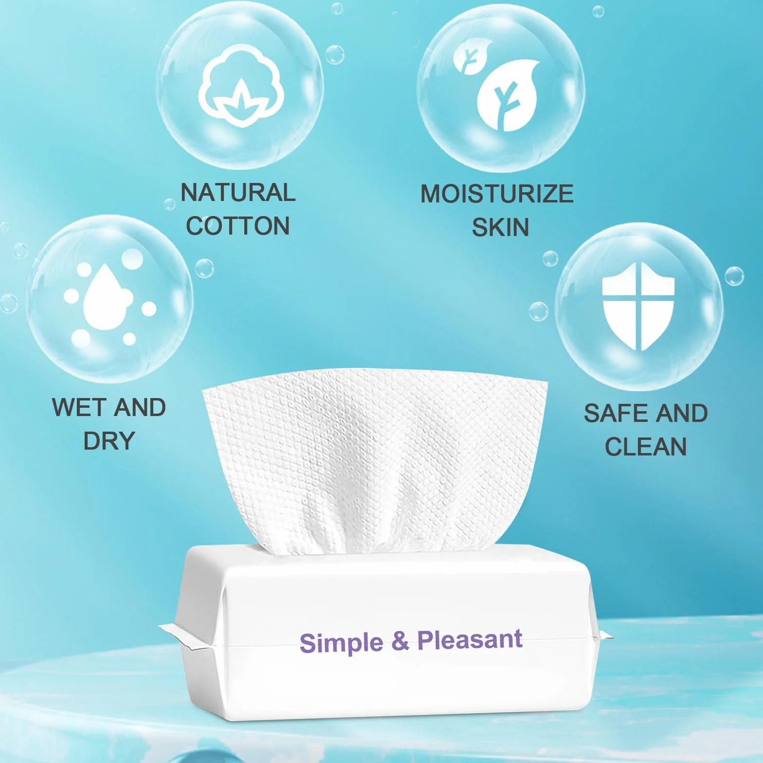 Serviettes Jetables Visage Coton Lingettes Sèches Utilisation Humide Sèche Peaux Sensibles Bébé Démaquillantes Soin Voyage 2 Paquets