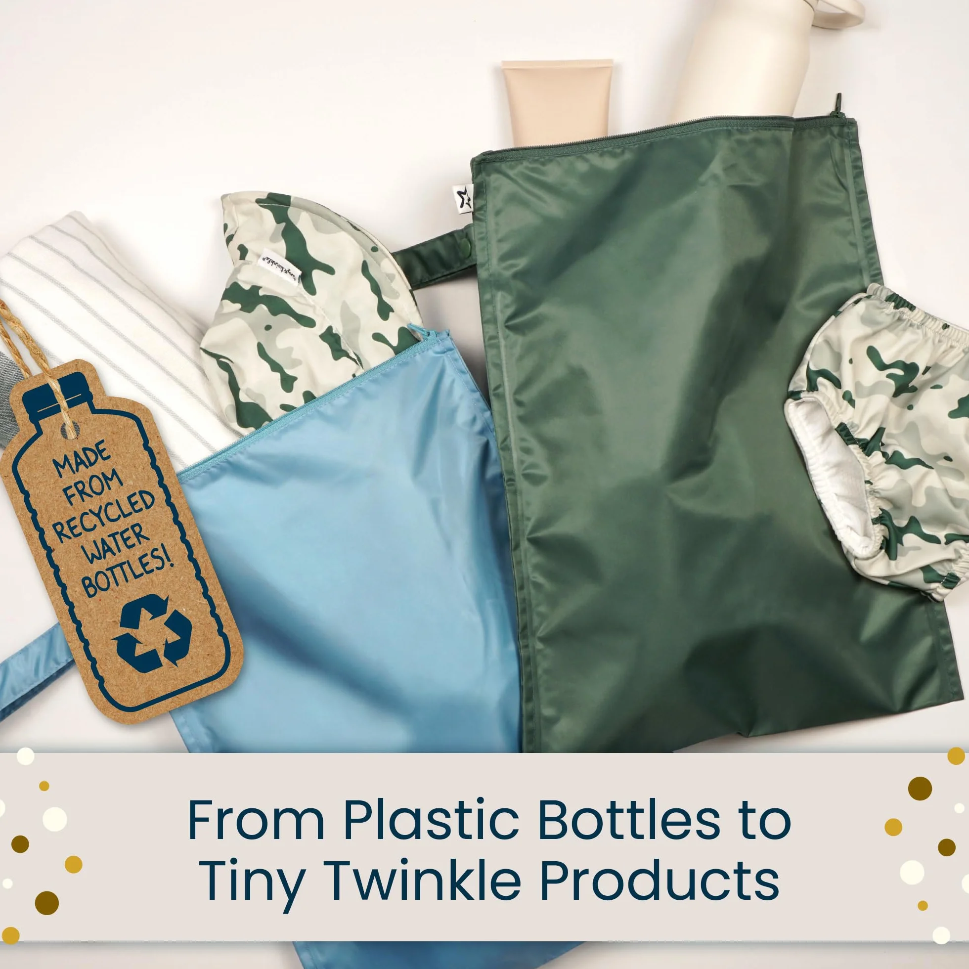 Tiny Twinkle Sac Étanche Réutilisable Lot de 2 Sacs de Voyage pour Bébé Rose Carreaux Marron