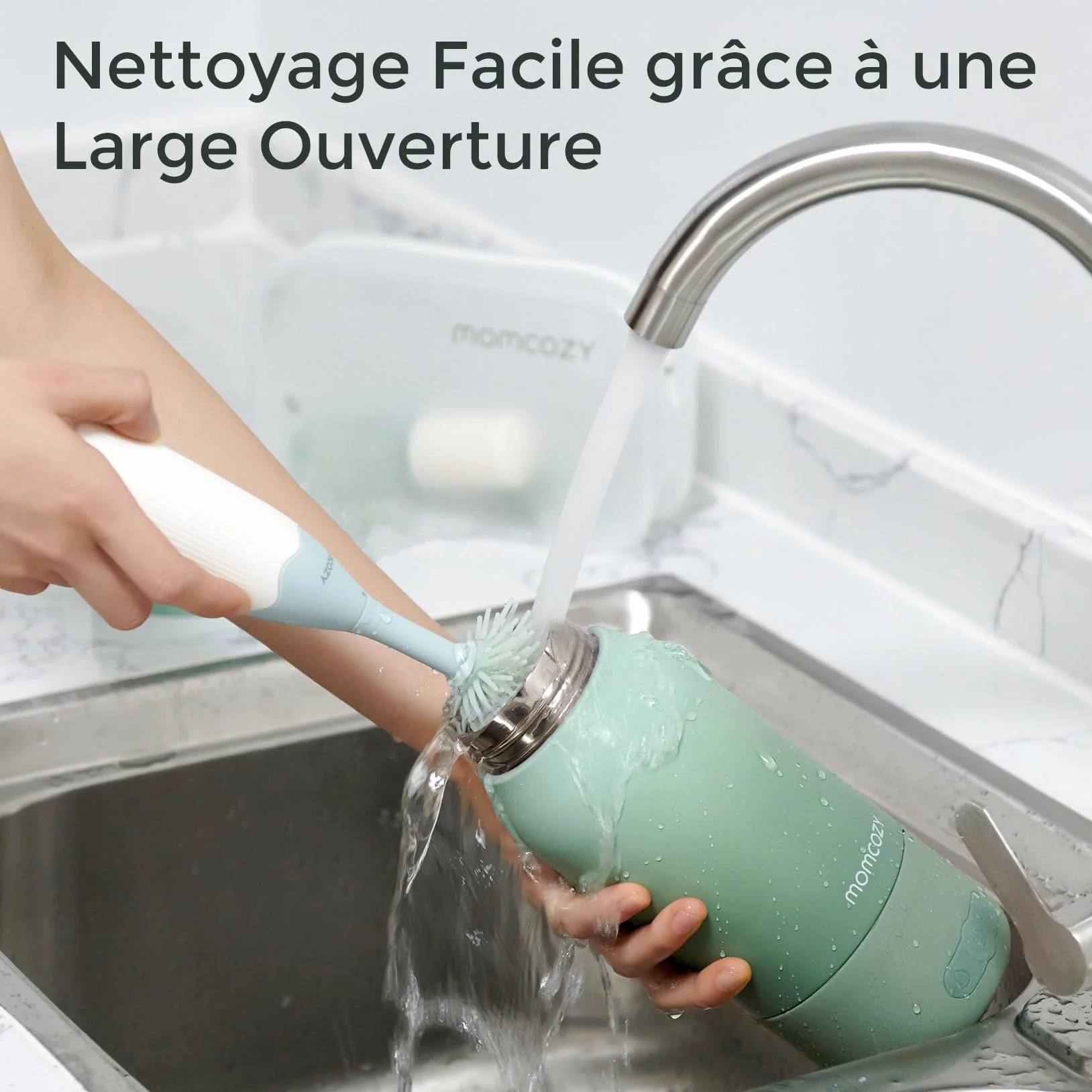 Momcozy Chauffe Biberon Portable sans Fil 500ml, Chauffage Rapide 2 Modes pour Lait Maternel et Eau