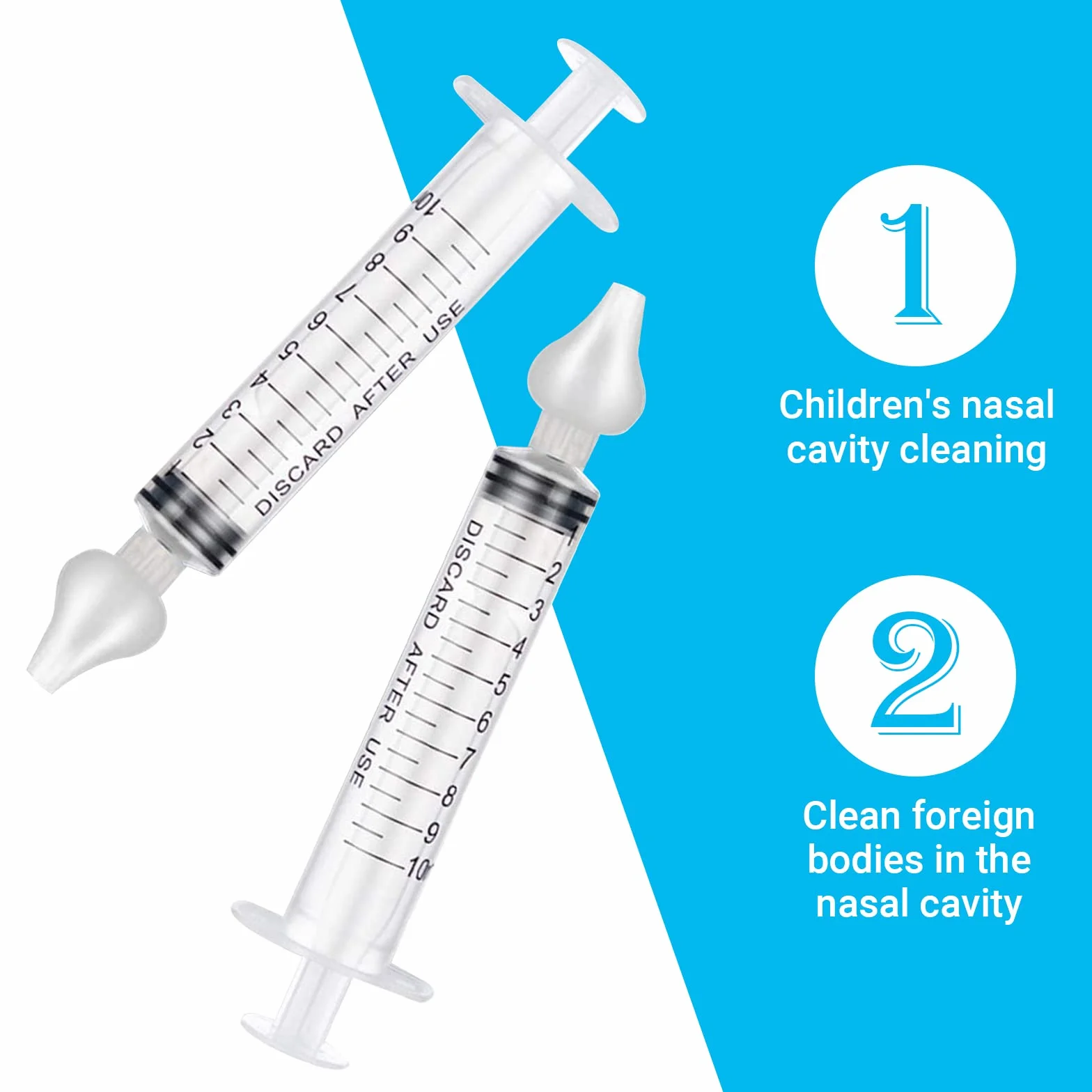 Aspirateur Nasal pour bébé Mouché-Bébé avec Embout en Silicone Réutilisable 10 ml