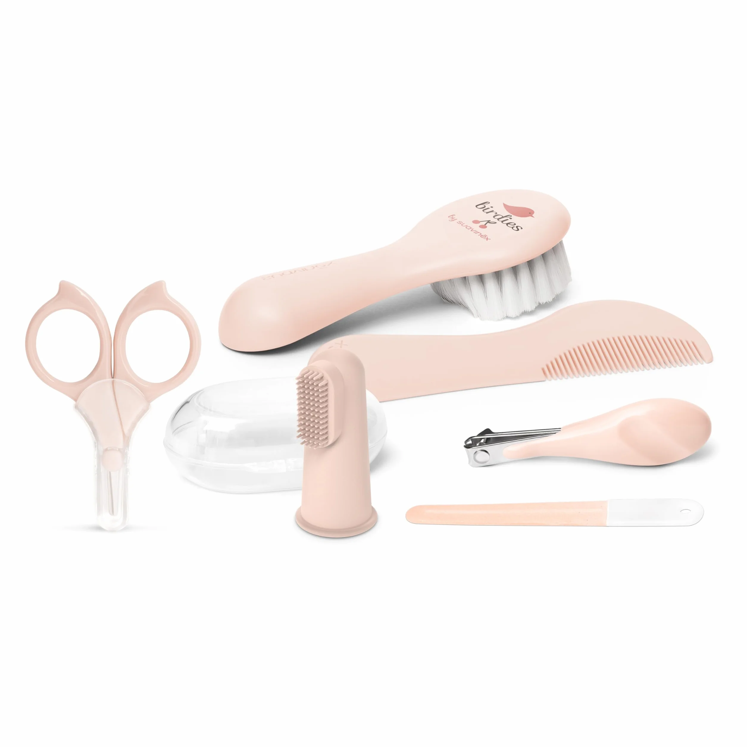 Suavinex Trousse de Soin Bébé Set Manucure 6 Pièces Rose