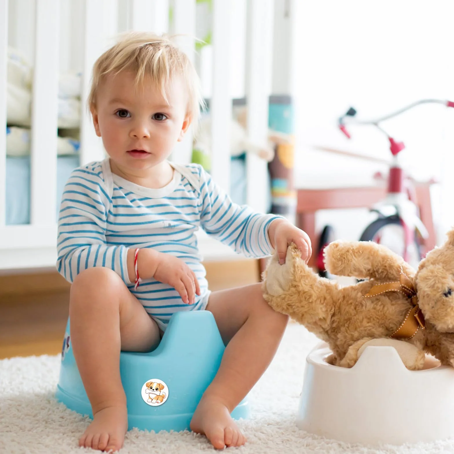 Tinoaly Autocollants d'Apprentissage Propreté, Autocollants Siège Pot Changeant de Couleur pour Toilettes Tout-Petits (15 Motifs Animaux)