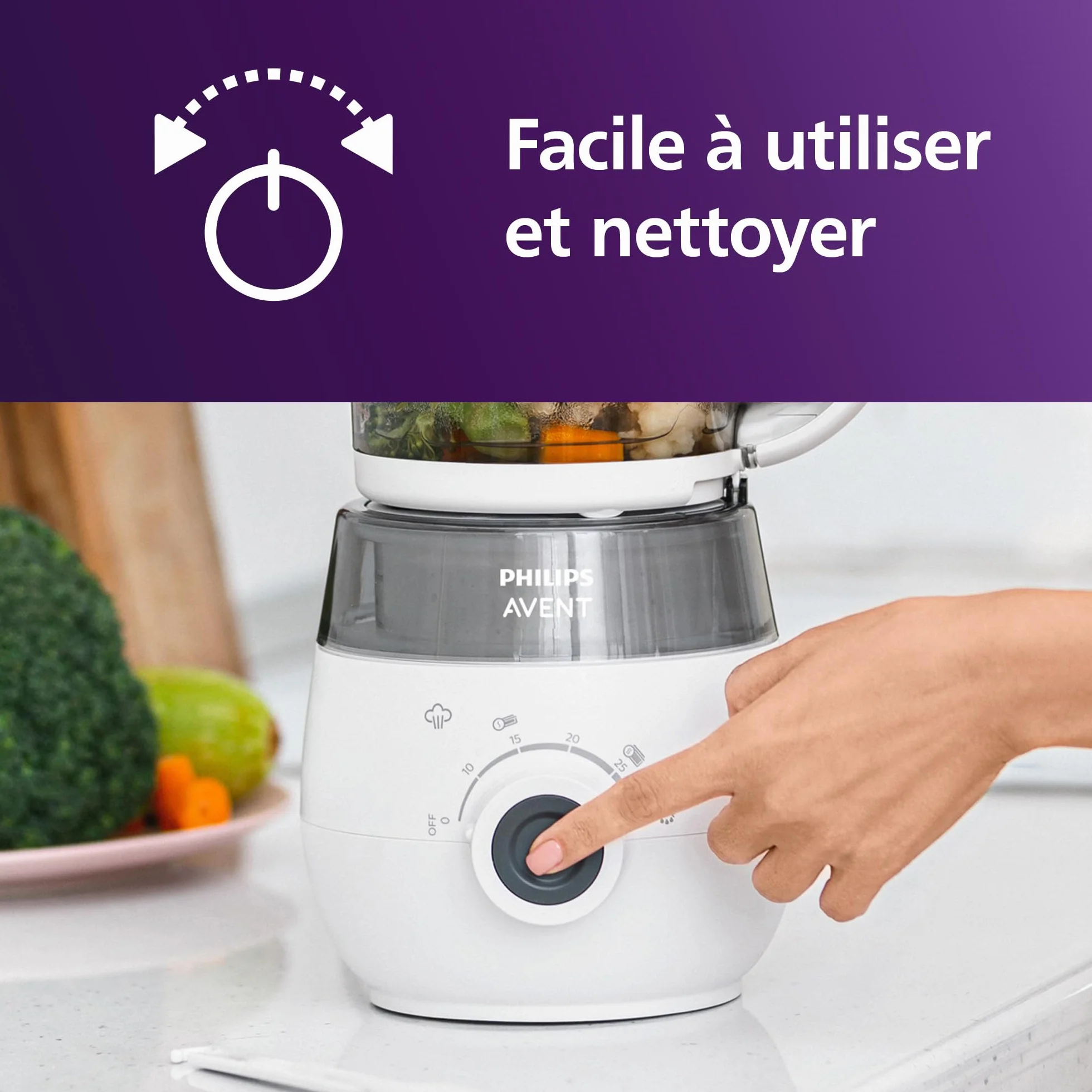 Philips Avent Robot cuiseur vapeur-mixeur 4 en 1 bébé SCF883/01