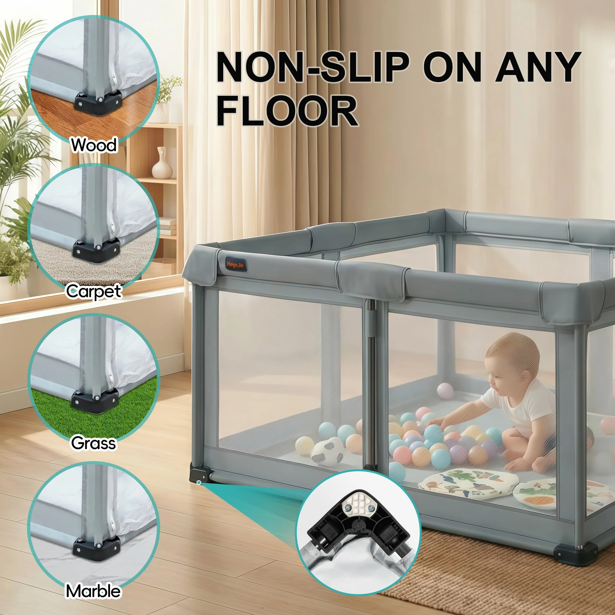 Parc pliable pour bébé 127 x 127 x 67 cm pop-up portable avec filet montage rapide