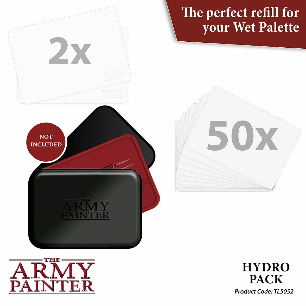 The Army Painter Hydro Pack Wet Palette Recharge 50 Lingettes 2 Éponges Peinture Figurines