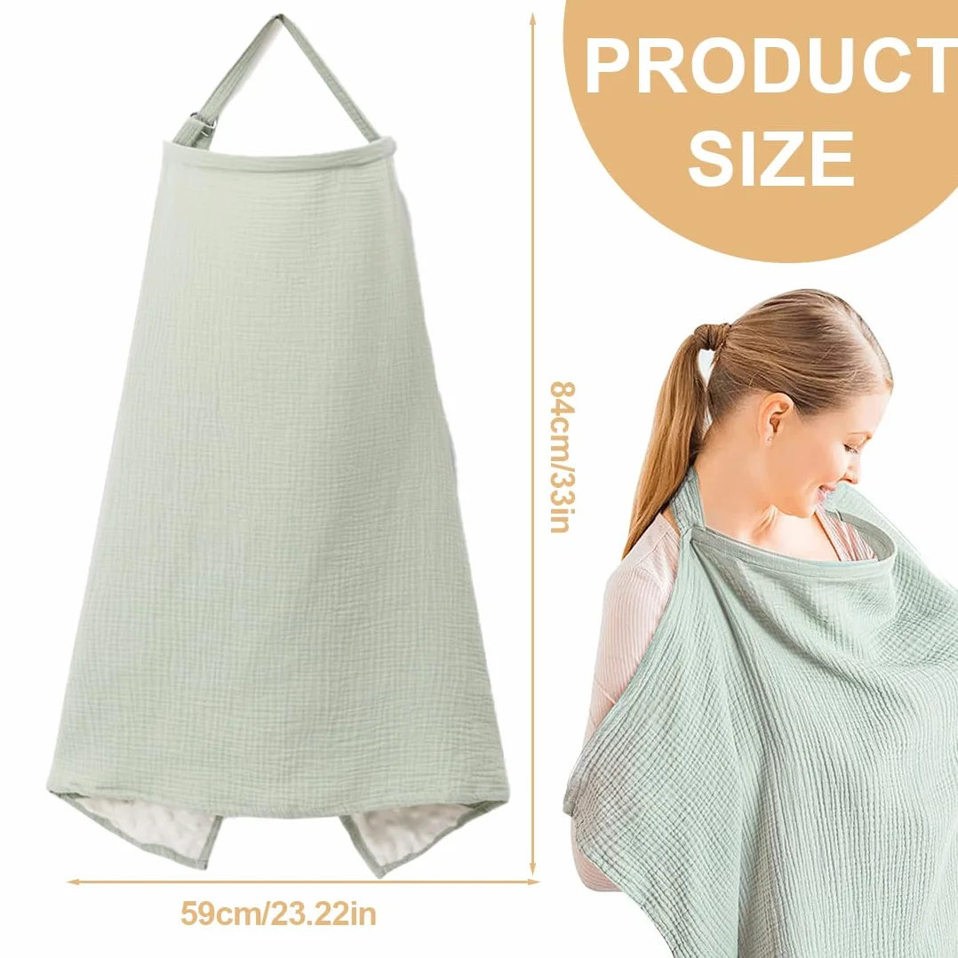 Couverture d'Allaitement Écharpe en Mousseline Coton Ajustable pour Bébé