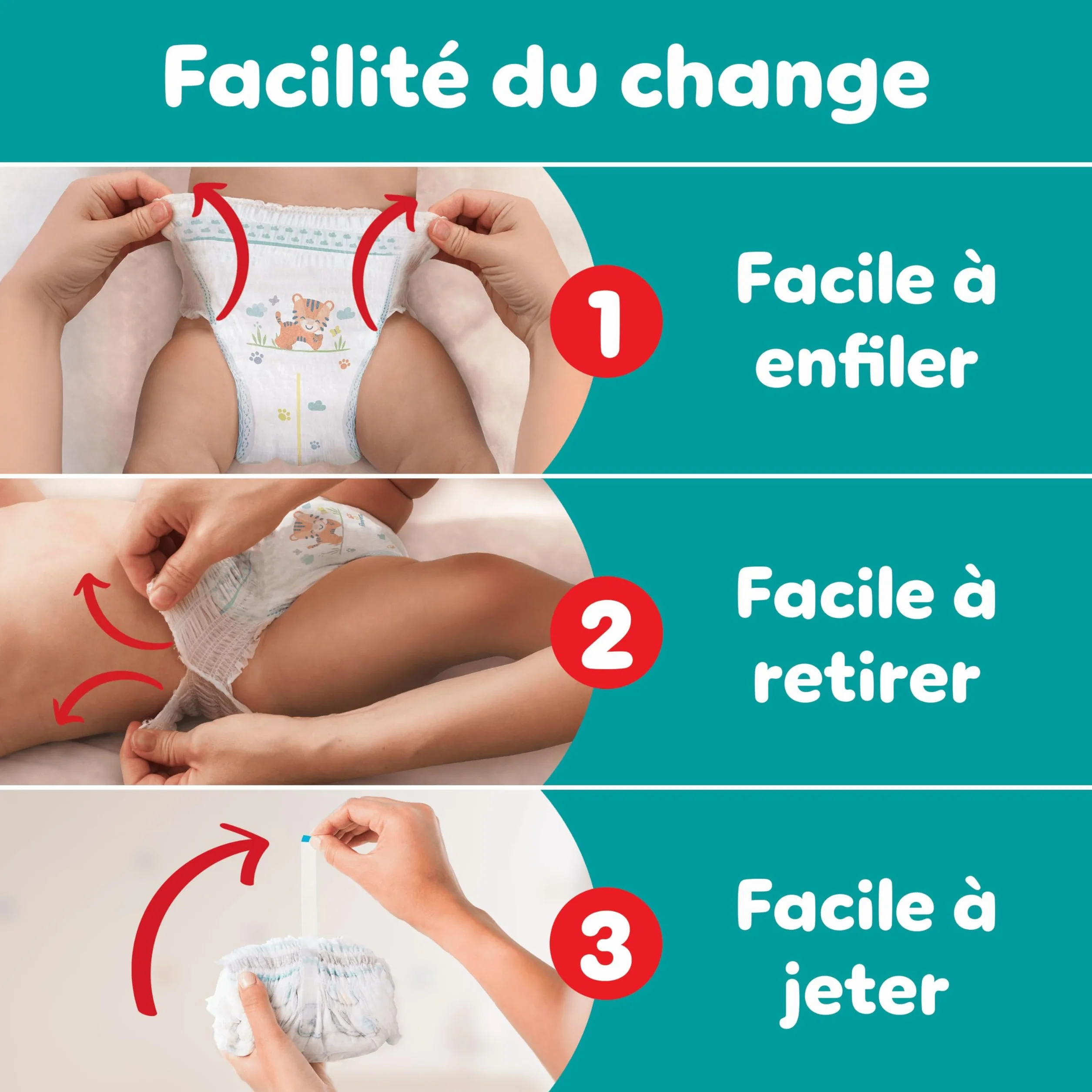 Pampers Baby-Dry Pants Taille 8 136 Couches-Culottes 17kg+ Protection 360° Fuites Jour et Nuit Family Pack