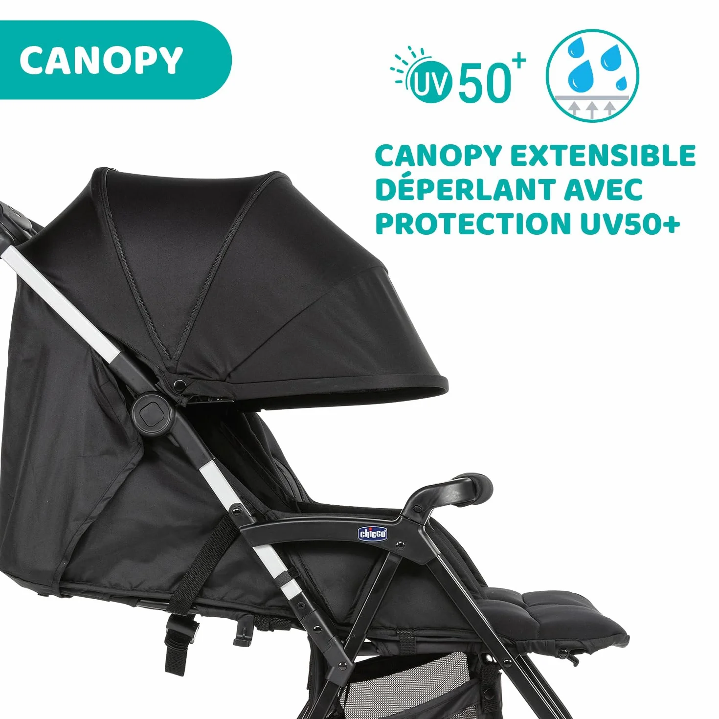 Chicco OHlalà Poussette Double Tandem Légère Pliable Jumeaux 15 kg Noir