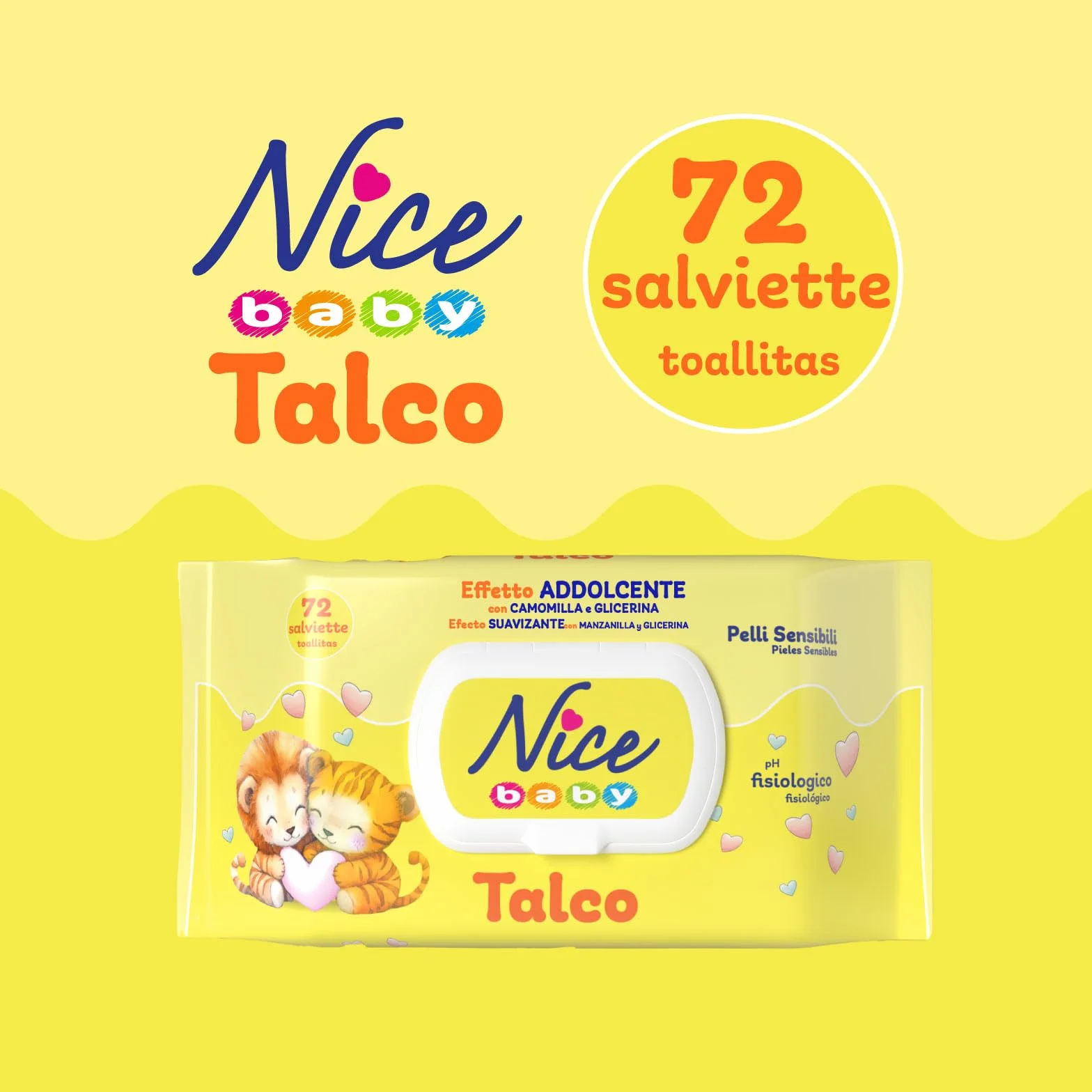 Nice Lingettes nettoyantes bébé camomille glycérine 72 pièces testé dermatologiquement
