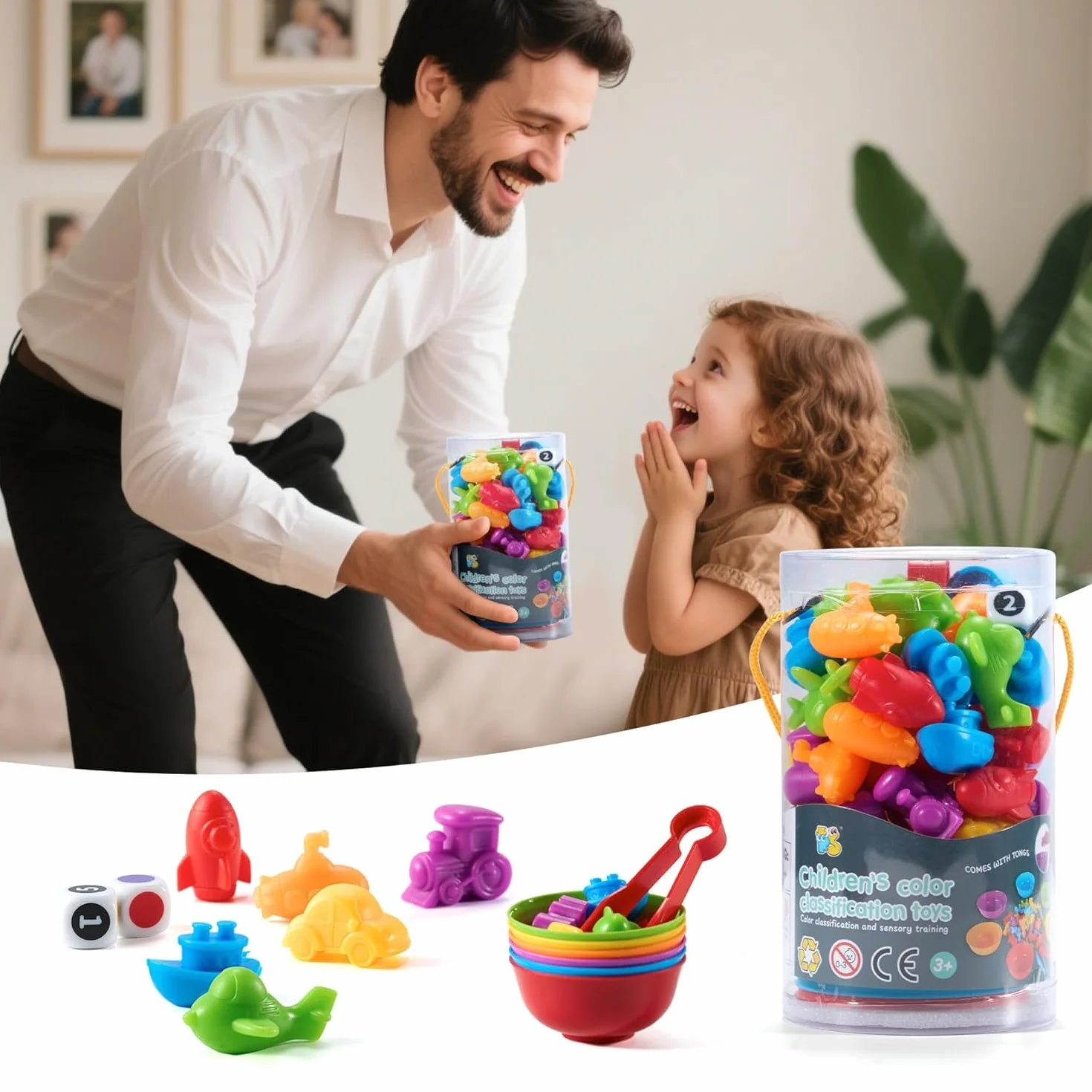 Jeu Éducatif Montessori 47 Pièces Comptage Tri Motricité 2-6 Ans sans BPA Apprentissage Formes