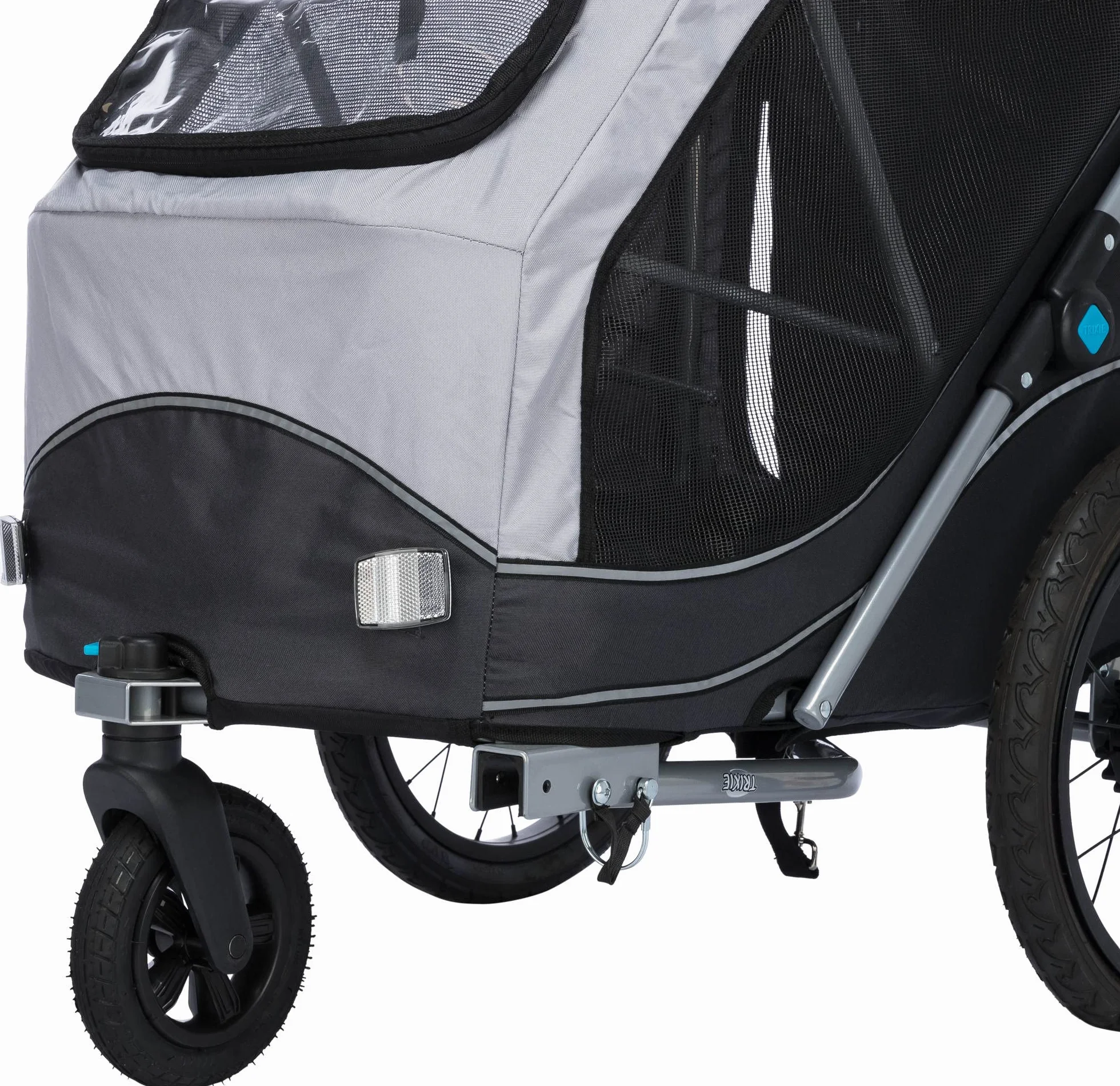 Trixie Roue Avant Buggy pour remorques Chien – Fixation Quick-Click – Articulation 360° – Conversion remorque en Buggy