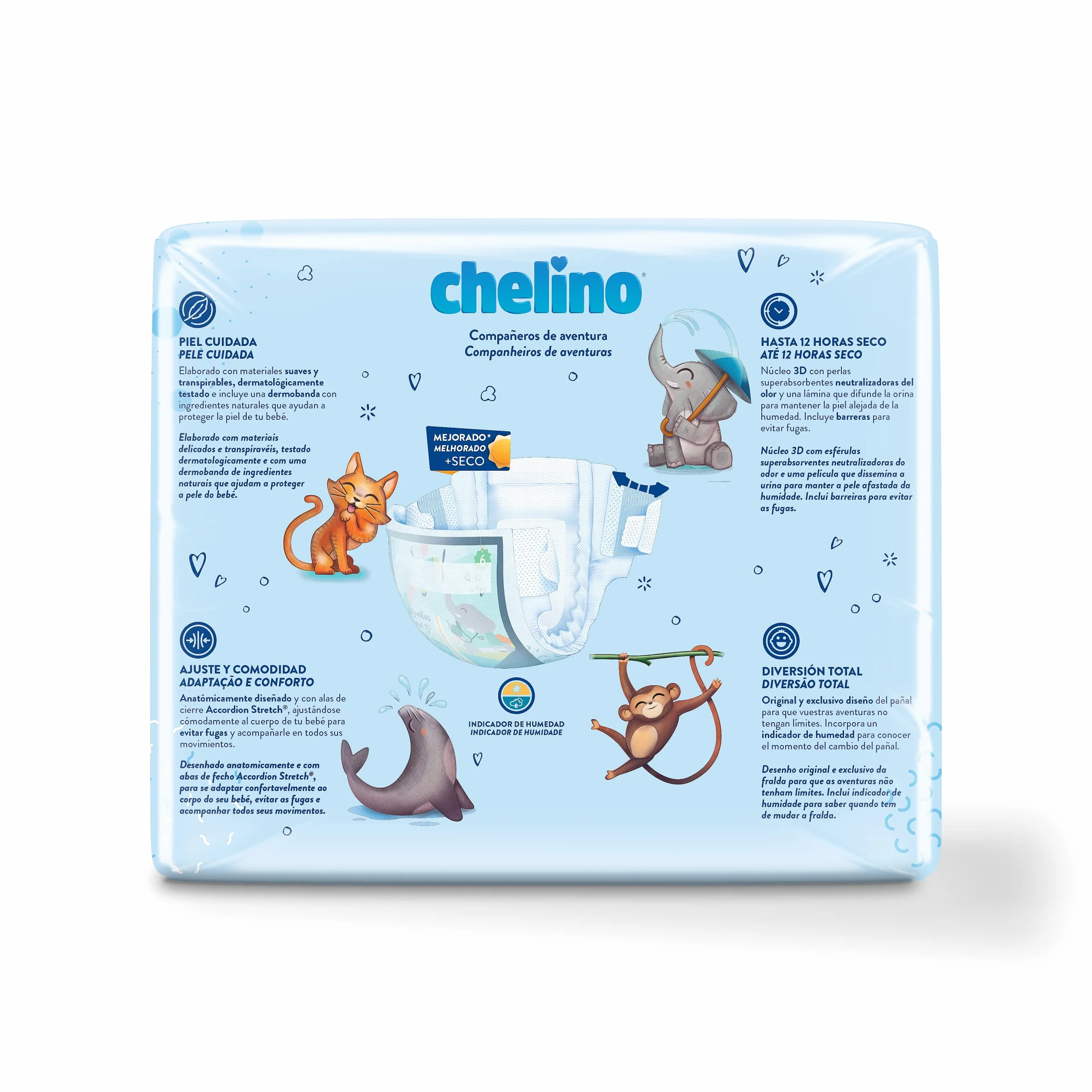 Indas Chelino Mode & Love couches XL, Gr. 6 (17-28 kg), 27 pièces