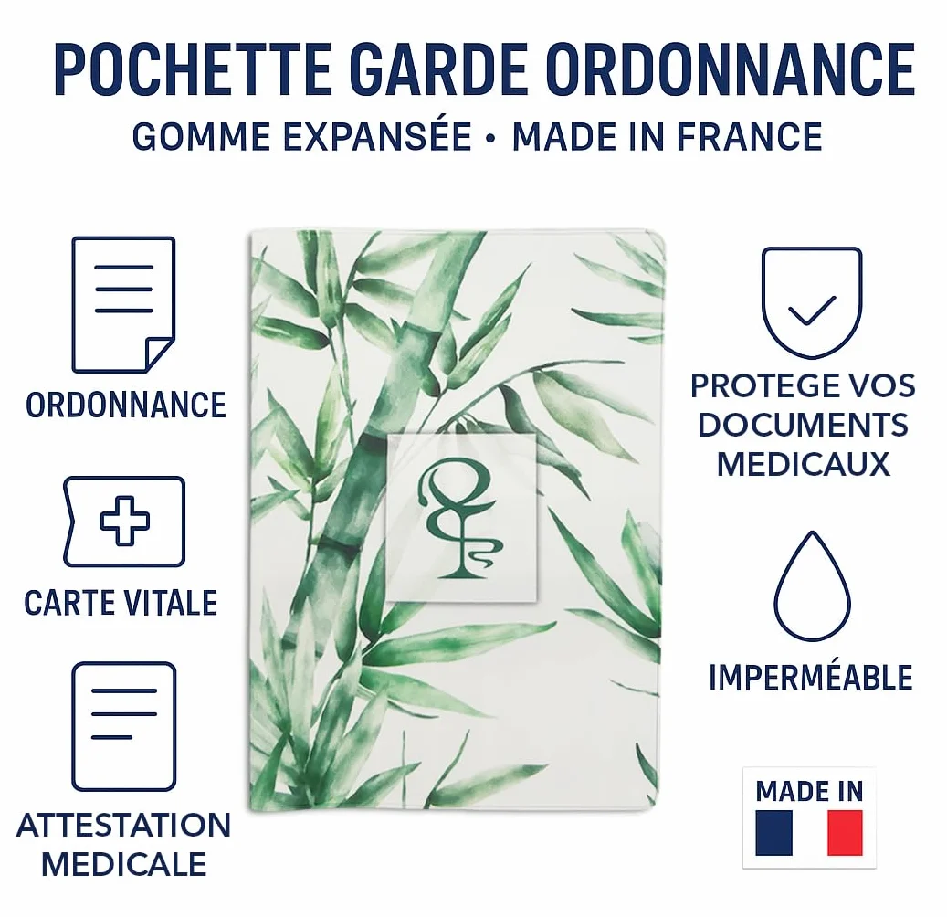 Pochette Garde Ordonnance Gomme Expansée Fabriqué en France Modèle Bambou