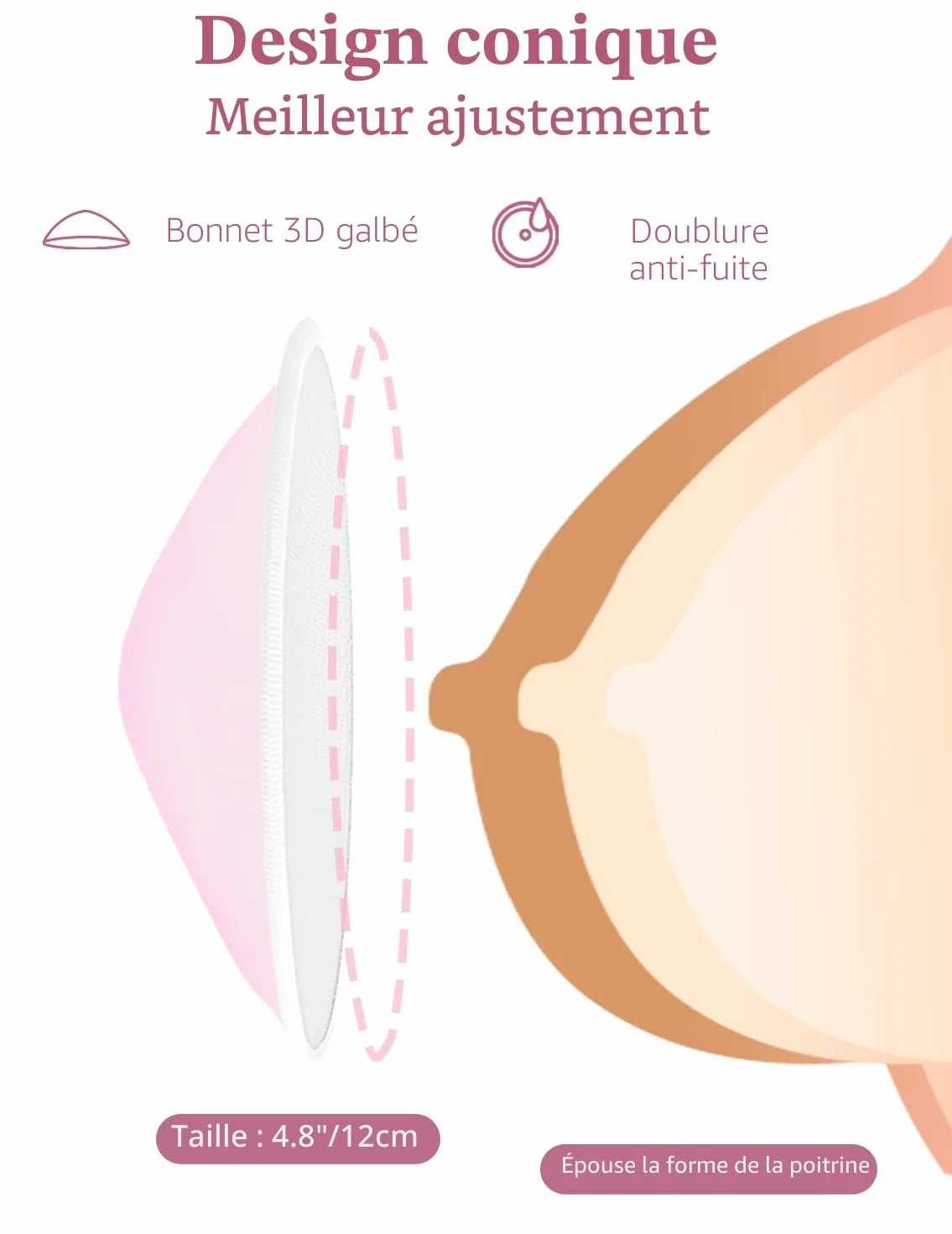 MOMUSE Coussinets Allaitement Réutilisables Paquet de 12 Tissu Ultra Doux Absorption Rapide