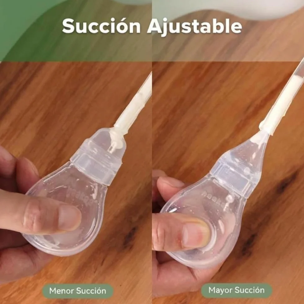 Haakaa Aspirateur Nasal Bébé Silicone Manuel Easy-Squeeze Nettoyeur Nez Nouveau-né Tout-petit 0M+ Transparent Embout Rechange