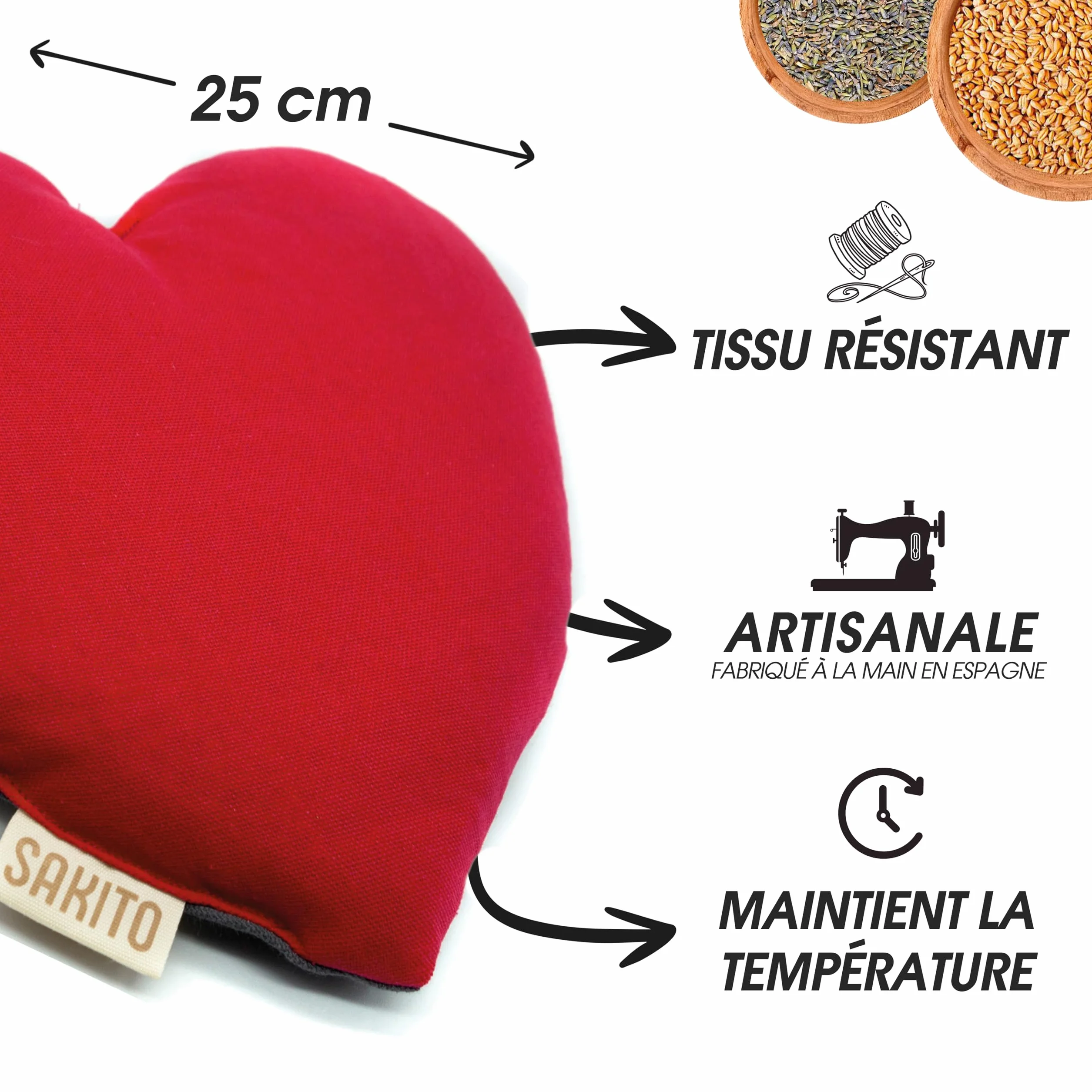 Bouillotte Micro-onde 25x25 cm Thérapie Naturelle Stress Douleurs Musculaires Chaud Froid Lavande