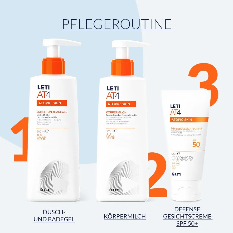 LETI AT4 Defense Gesichtscreme SPF 50+ 50 ml hautschützende wasserabweisende Sonnenschutz