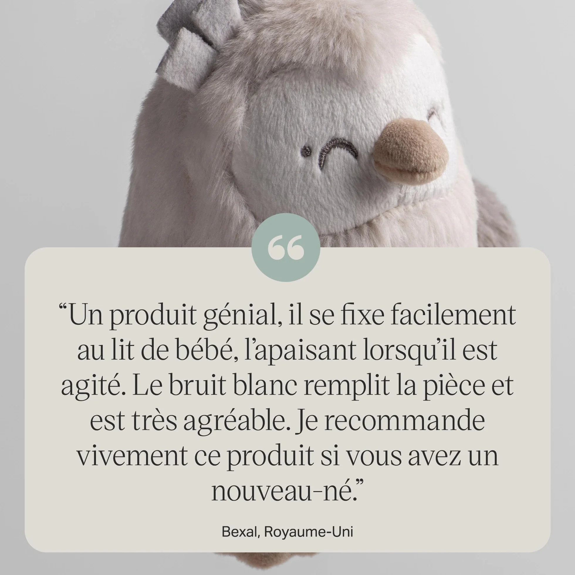 Tommee Tippee Mini OllieChouette Aide au sommeil portable bruit blanc machine rechargeable USB 72h lavable