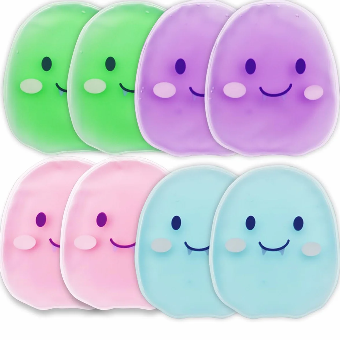 Lot de 8 blocs de glace pour enfants blessés, poche de glace avec housse souple
