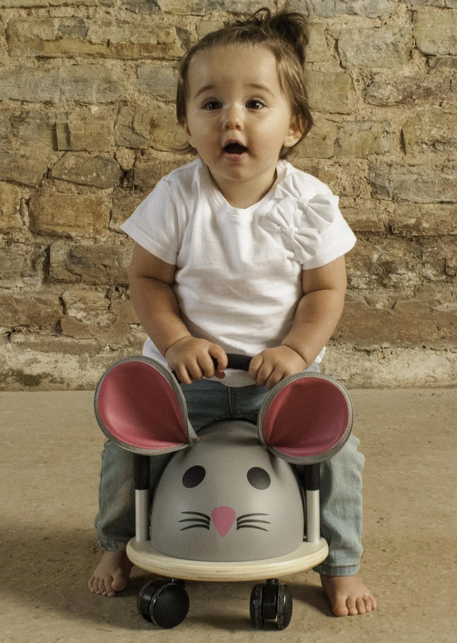 Wheely Bug Trotteur Souris multi-directionnel bois 1-3 ans
