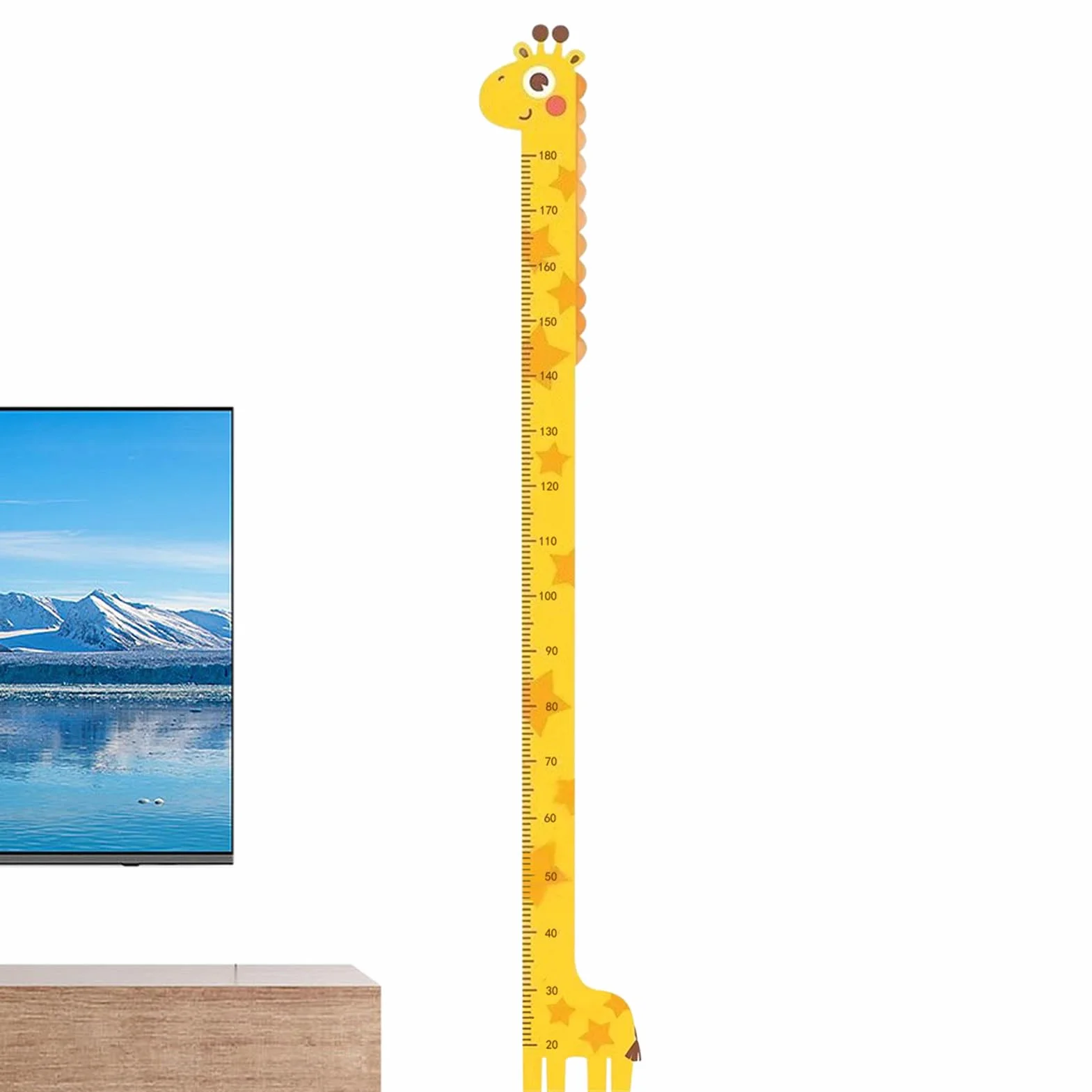 Tableau de Mesure de Croissance Autocollant 194 cm pour Chambre Bébé avec Animaux