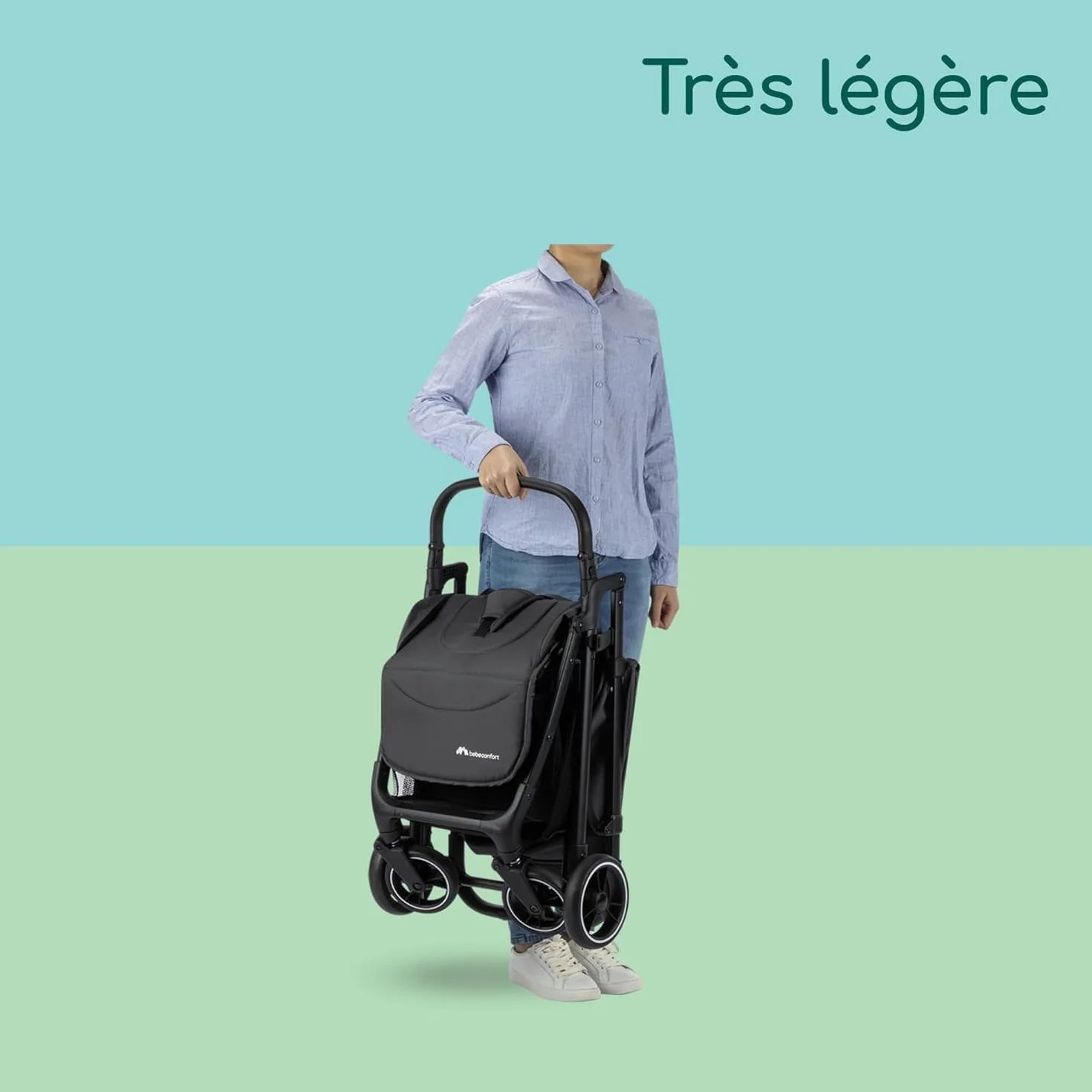 Bebeconfort Azur Poussette Canne Compacte 0-3 ans 15 kg Pliage Automatique Inclinaison Allongée Mineral Graphite