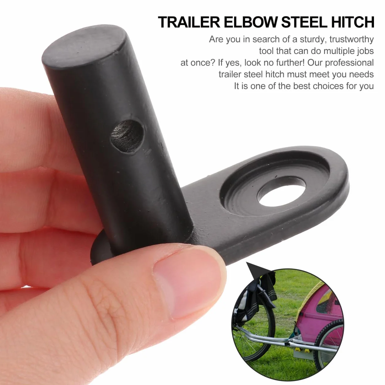 TOYANDONA Accessoires de remorque de vélo Fixation coude acier noir