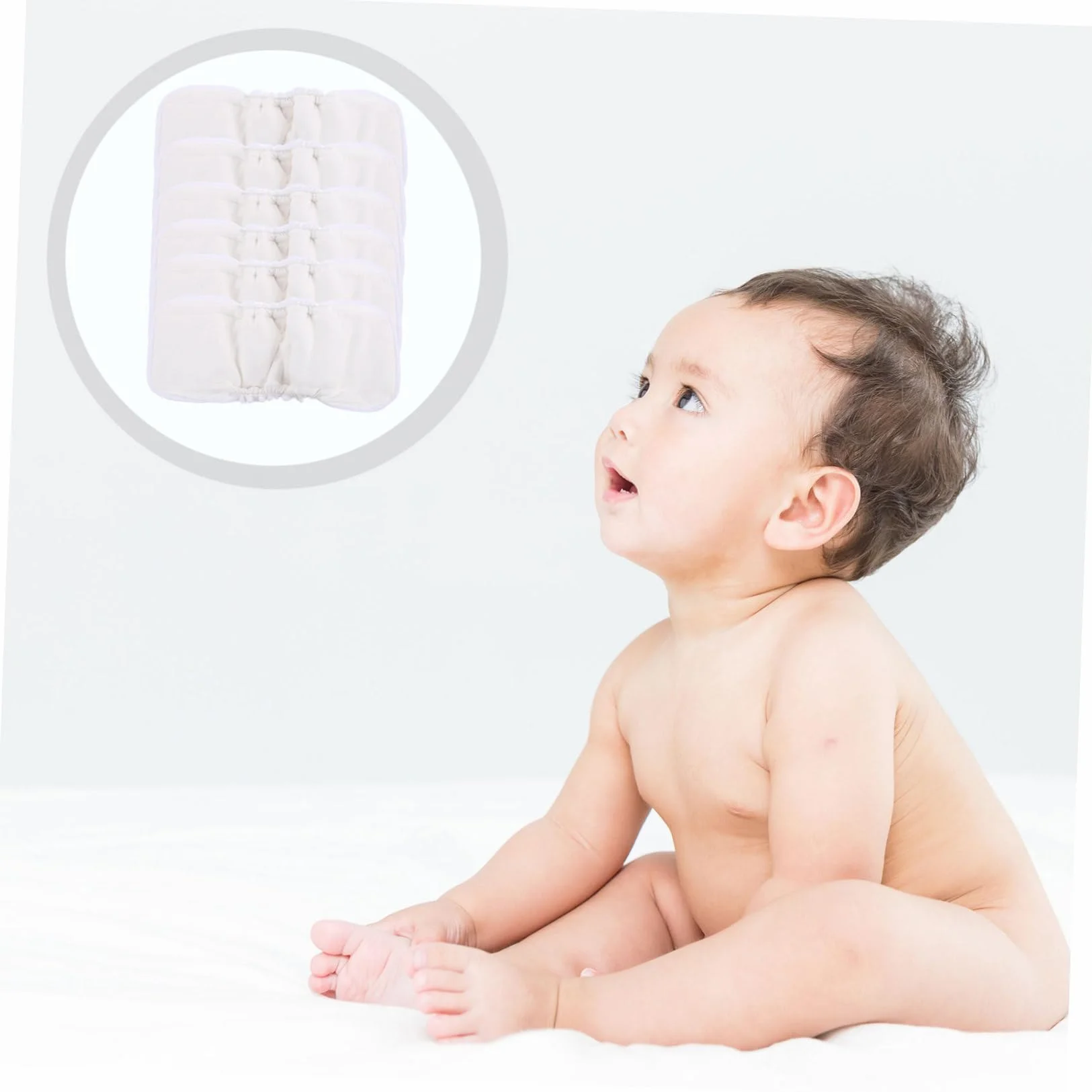 Inserts de Couches pour Bébé en Fibre de Bambou Lavables 5 Couches