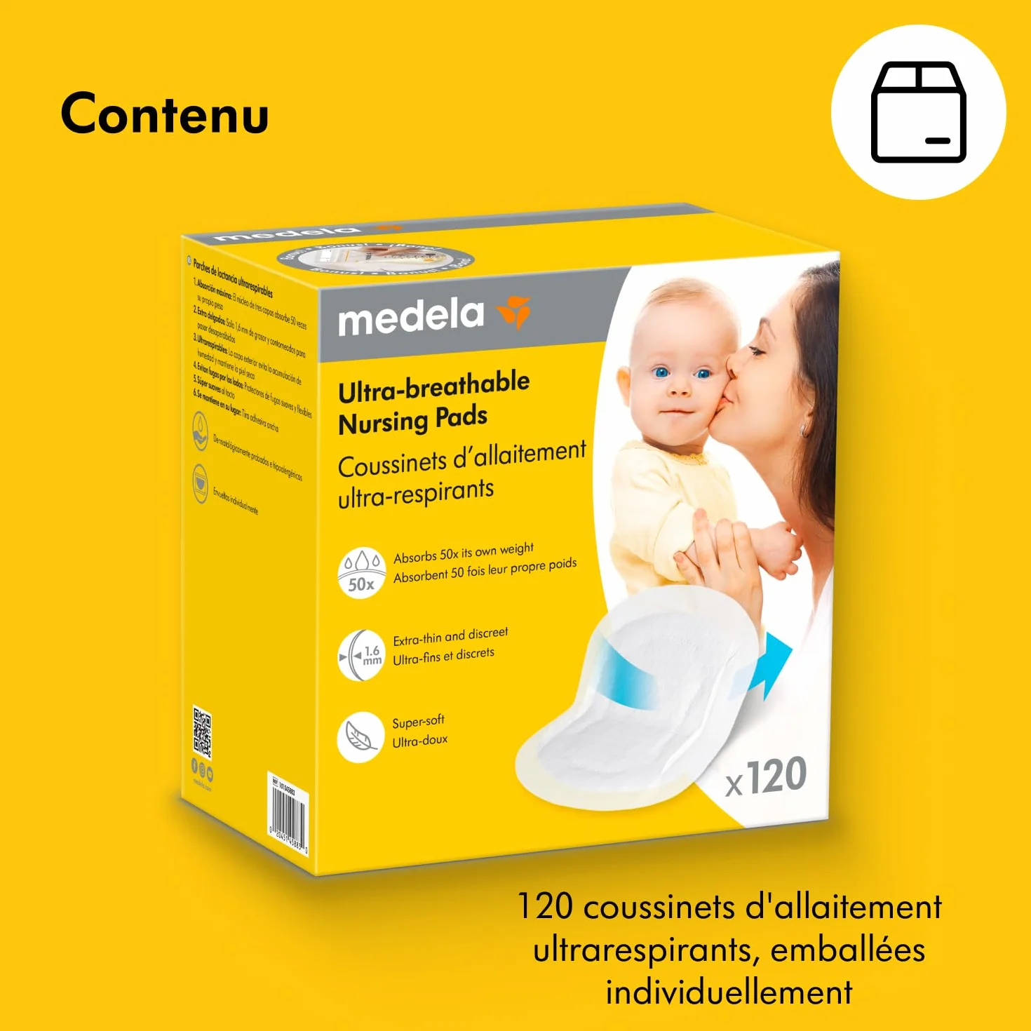 Medela coussinets d'allaitement ultrarespirants absorbants discrets lot de 120