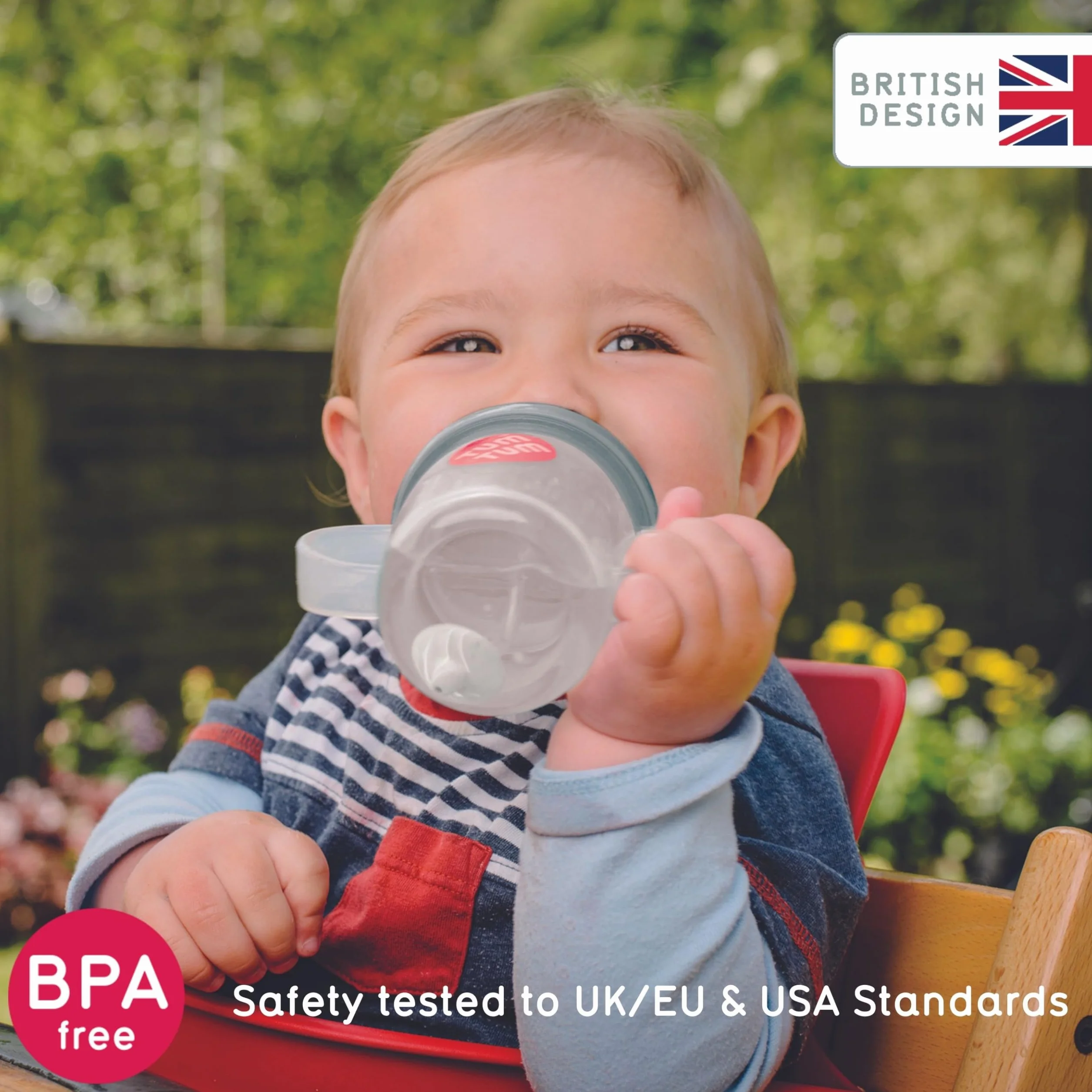 Tasse d’Apprentissage pour Bébé TUM TUM avec Paille Lestée, Anti-fuite, Couvercle Rabattable, Silicone, Pip le Panda 200ml
