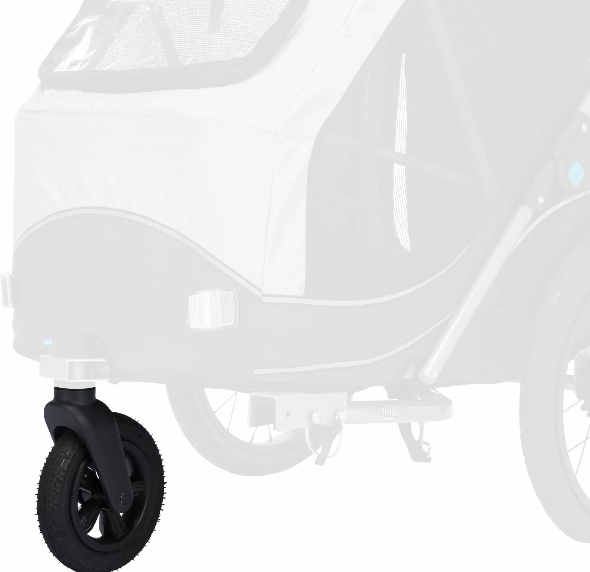 Trixie Roue Avant Buggy pour remorques Chien – Fixation Quick-Click – Articulation 360° – Conversion remorque en Buggy