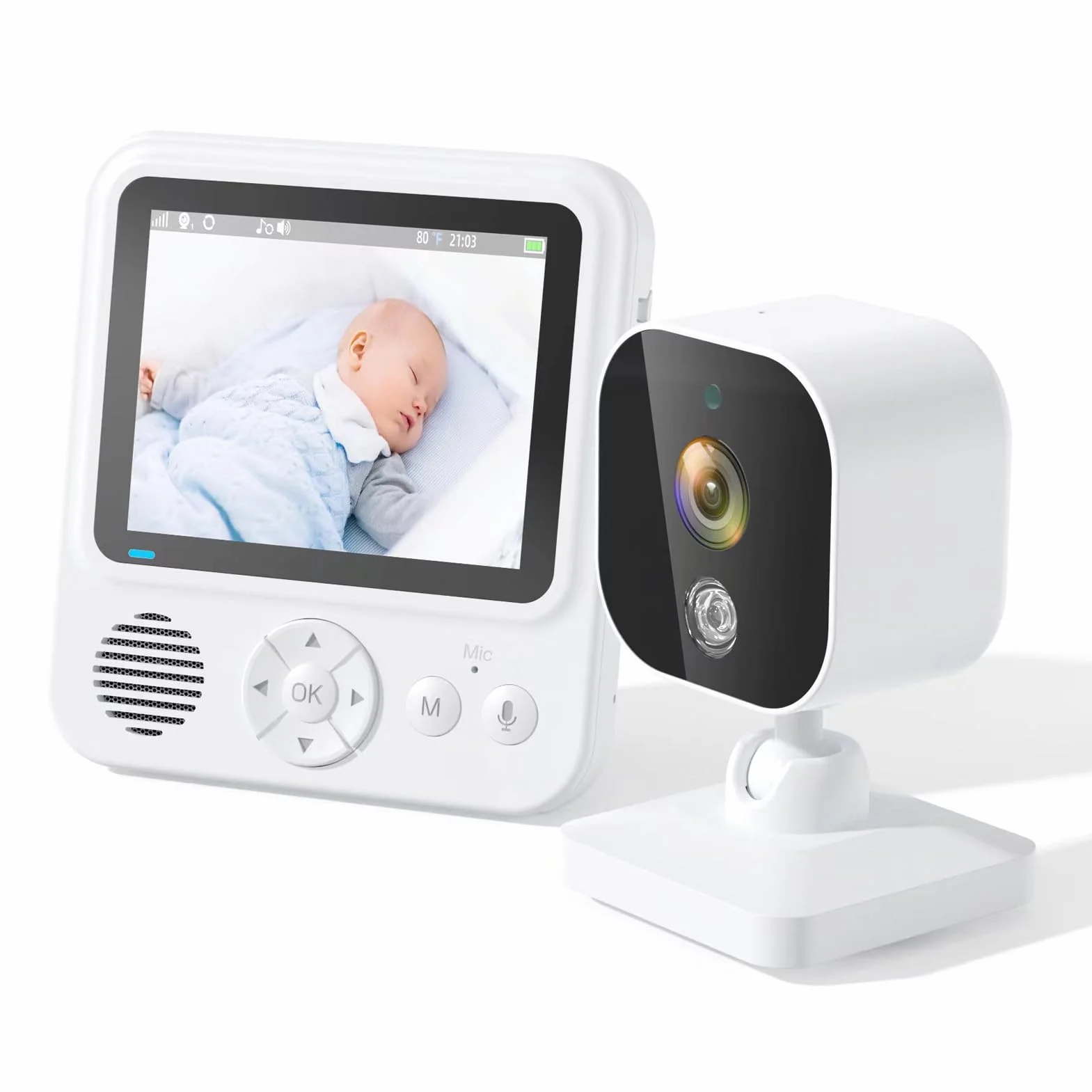 Caméra de surveillance bébé sans fil, moniteur vidéo avec vision nocturne bidirectionnelle