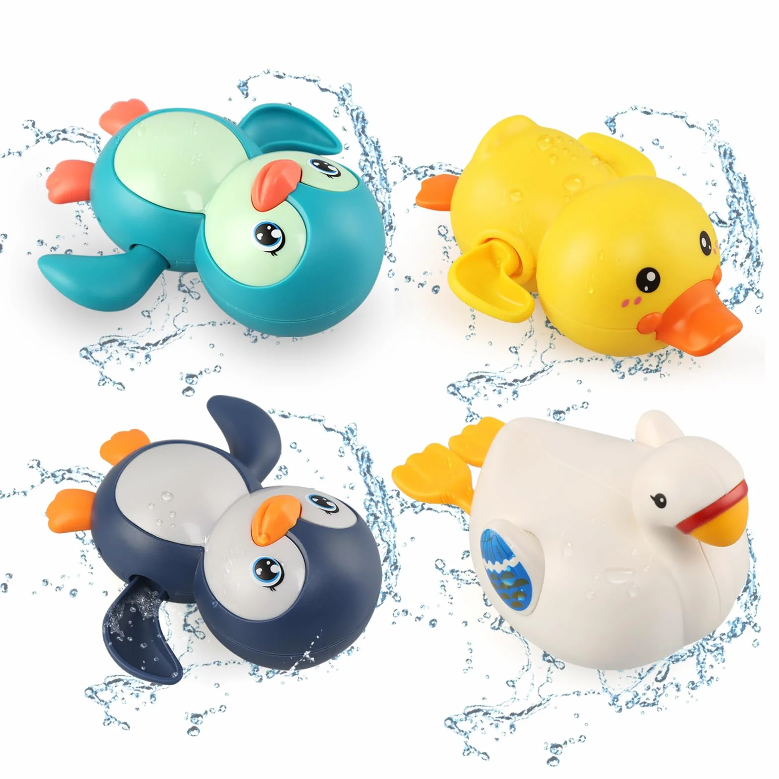 Jouets de Bain 4 Pièce pour Enfants 1-4 Ans, Jouets Flottants d'Eau, Cadeau Garçon Fille