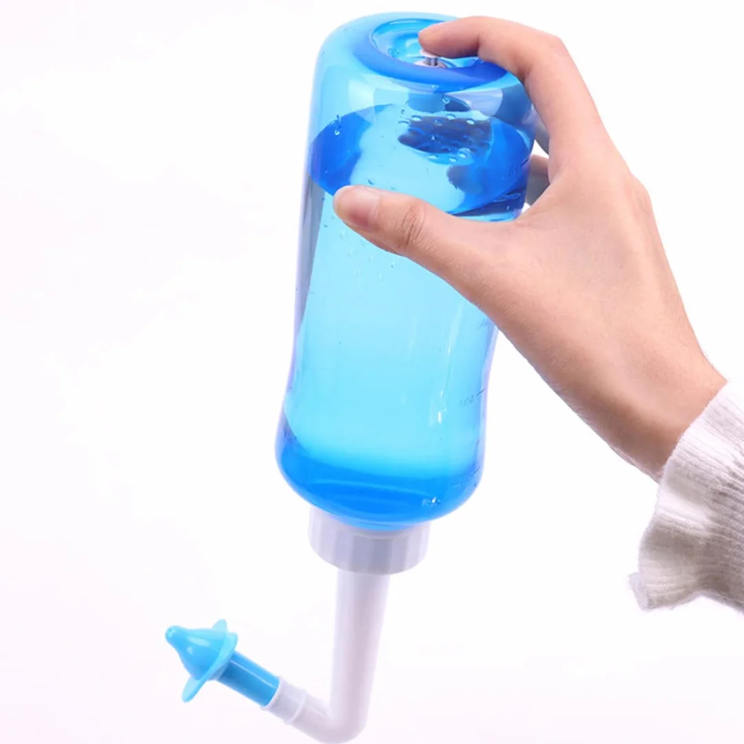 Kit de Rinçage des Sinus Bouteille Nettoyeur Lavage du Nez Irrigation Nasale pour Enfant Adulte