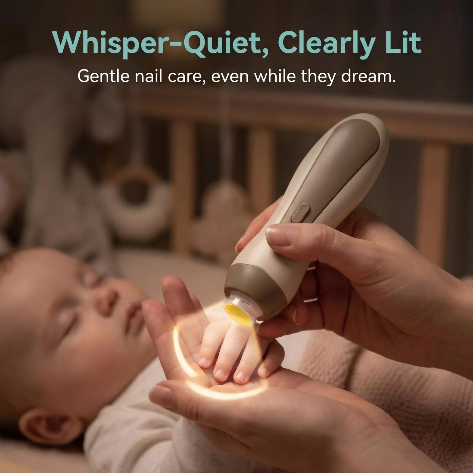 Lime à Ongle Électrique Bébé avec 6 Têtes, Lumière LED, Coupe et Vernis